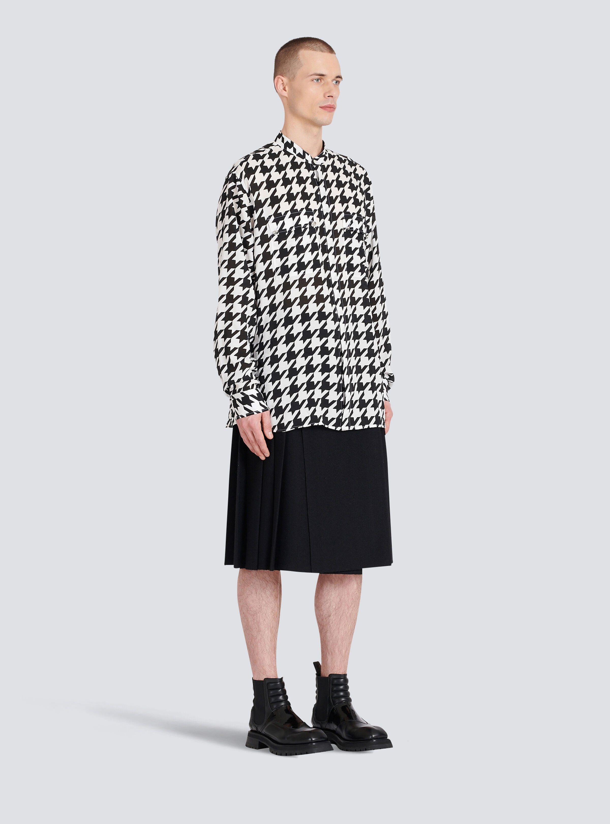 Houndstooth print cotton shirt - 5