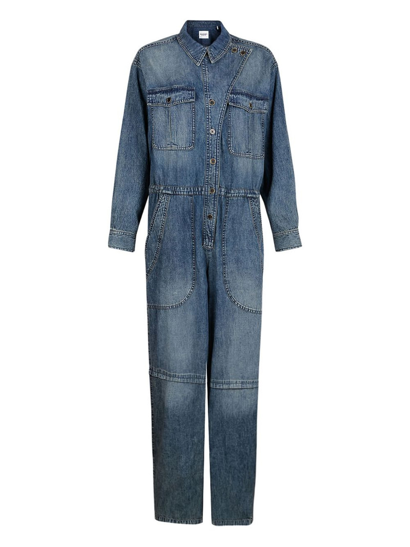 button-fastening denim jumpsuit 1