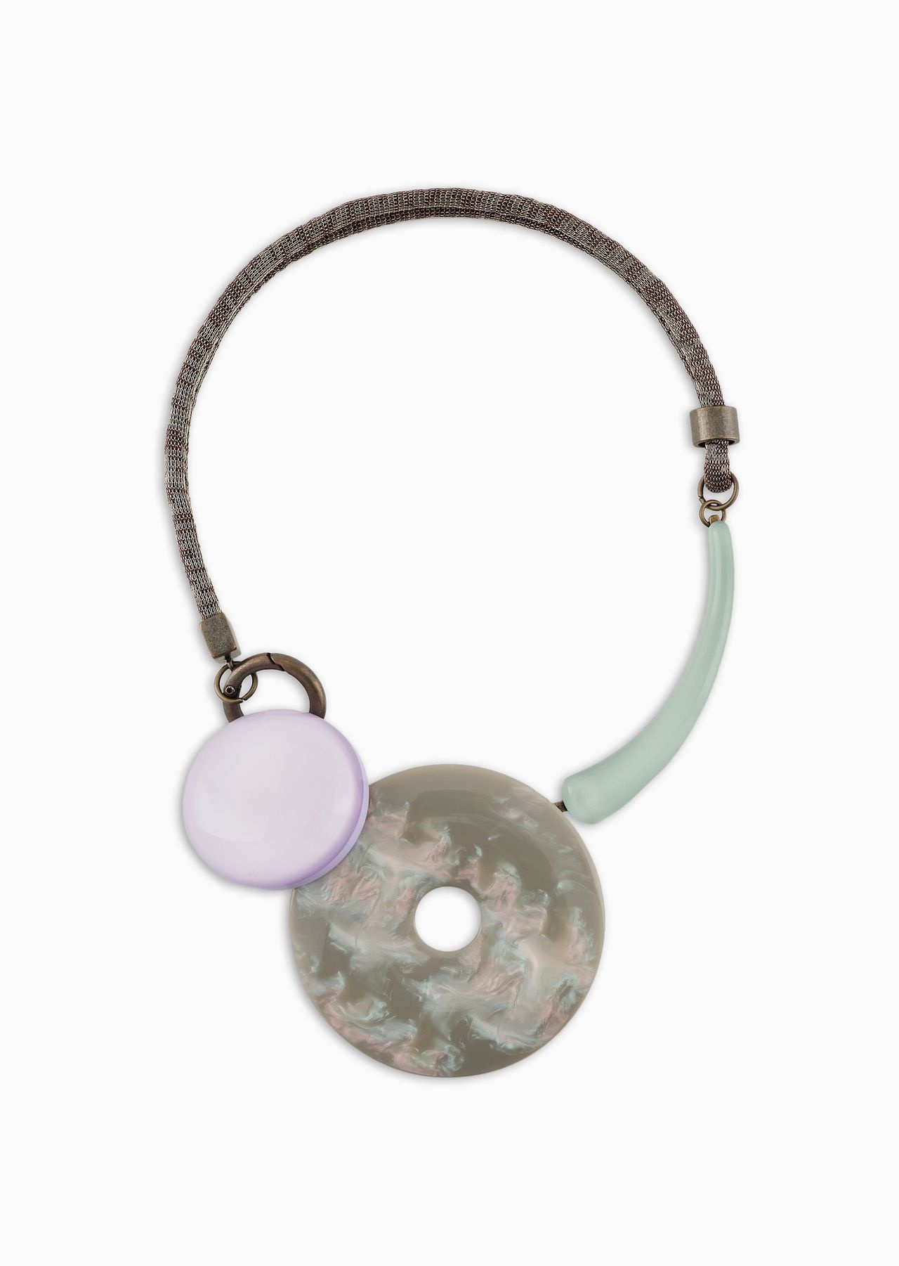 Choker necklace with resin components - 1