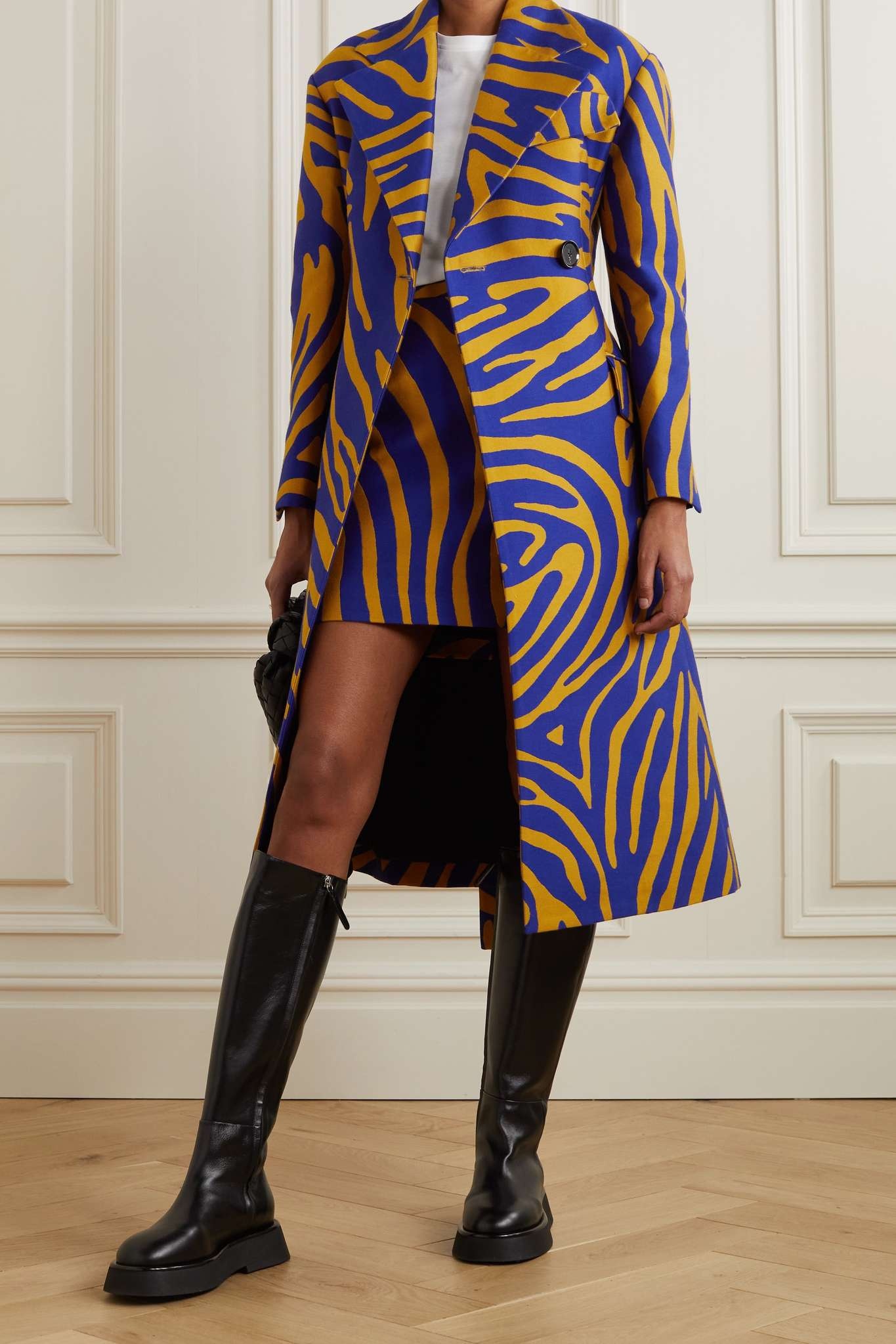 Zebra cotton and silk-blend jacquard coat - 2