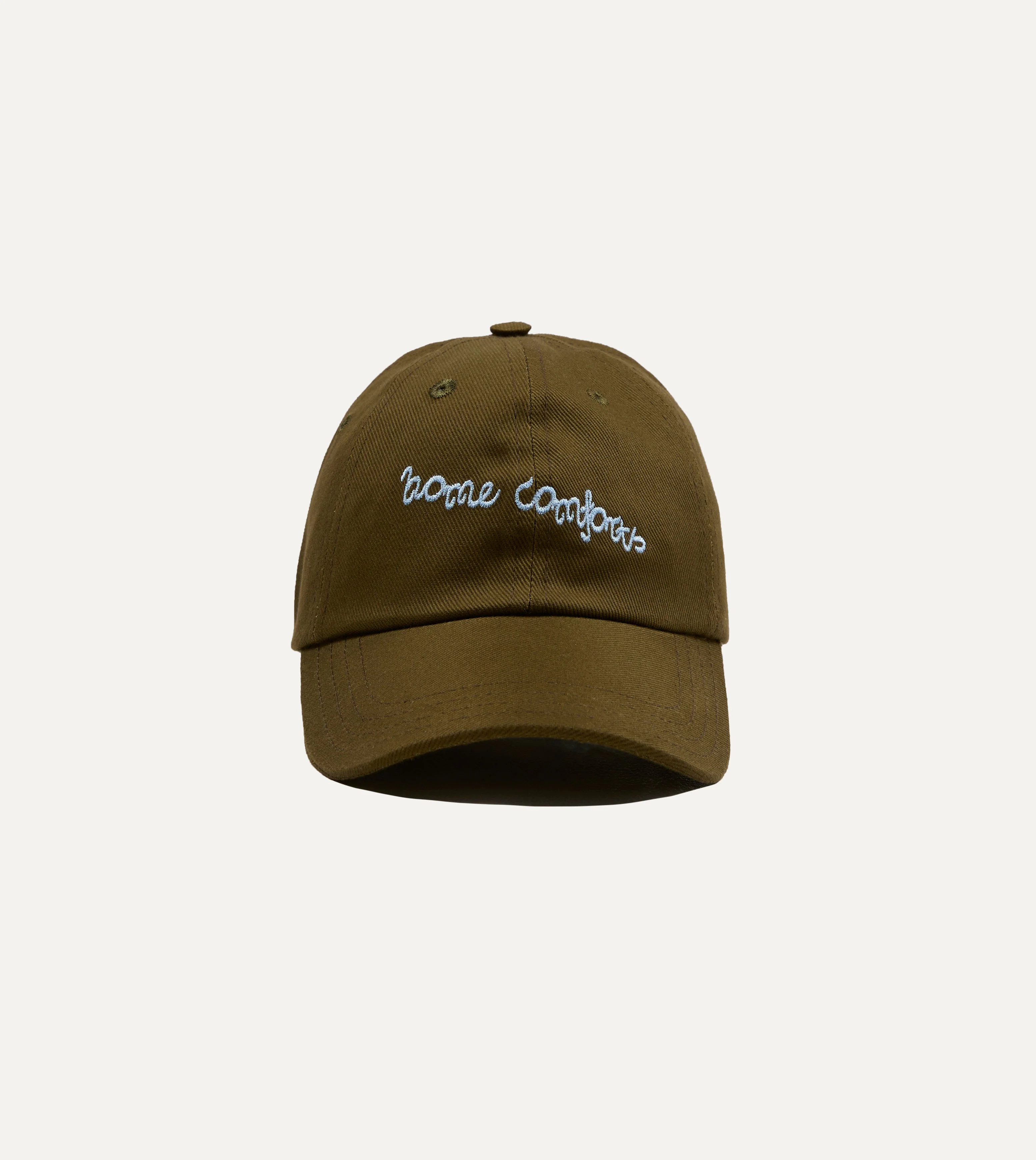 Brown 'Home Comforts' Cotton Twill Baseball Cap - 1