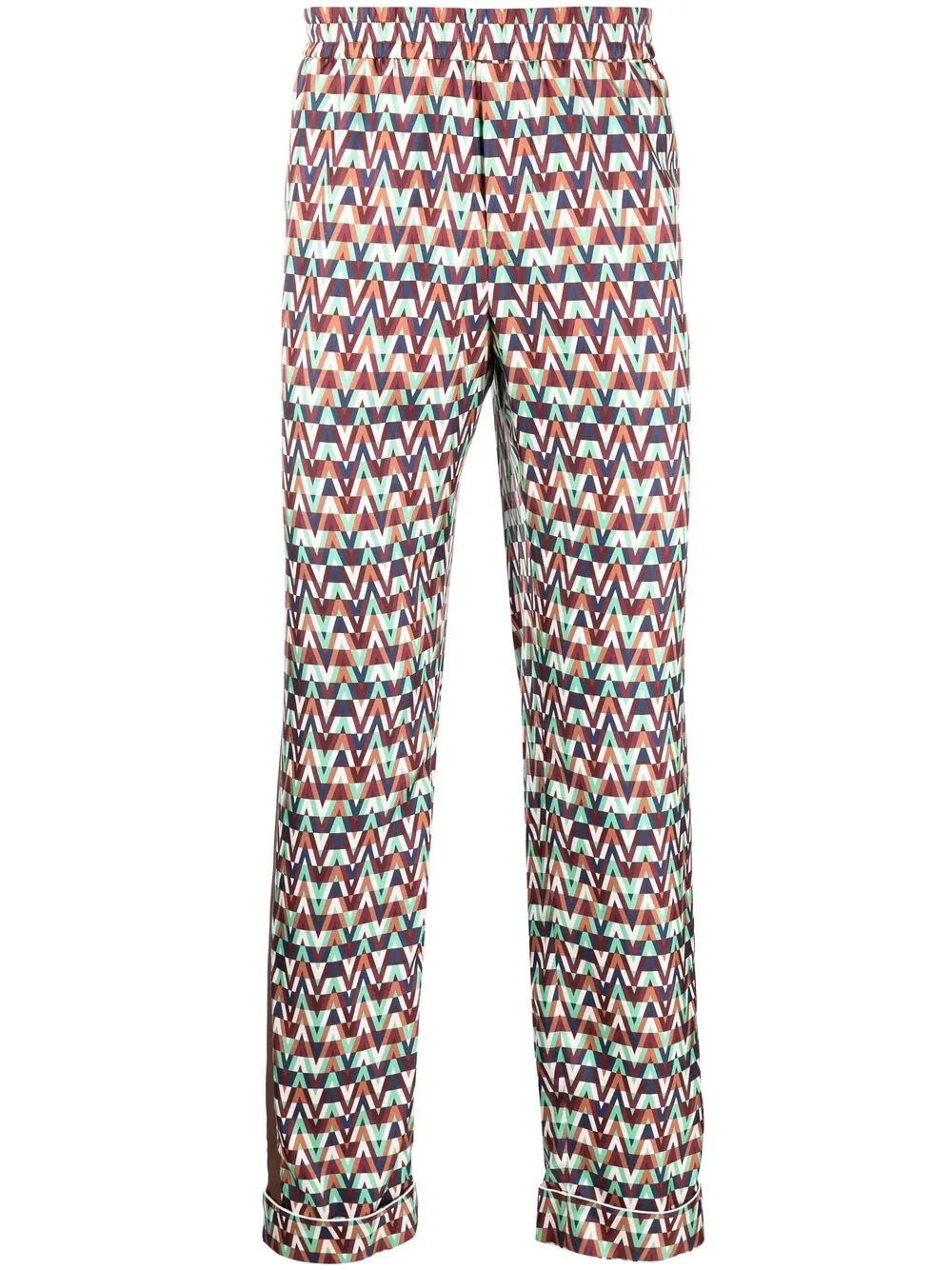 Optical print straight-leg trousers - 1