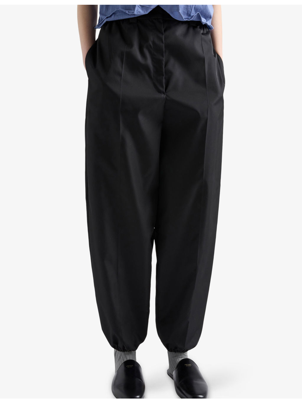 Logo-Plaque Creased Woven Trousers - 3