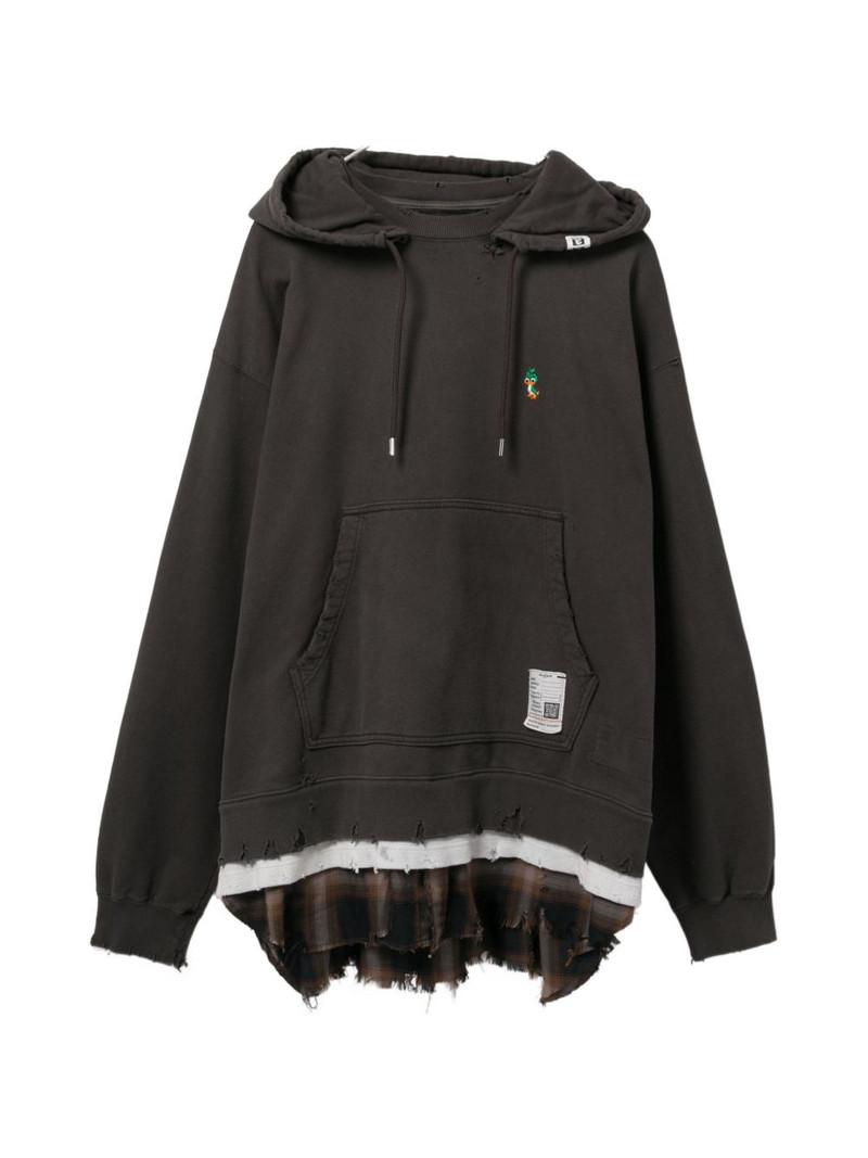 logo-embroidered hoodie 1