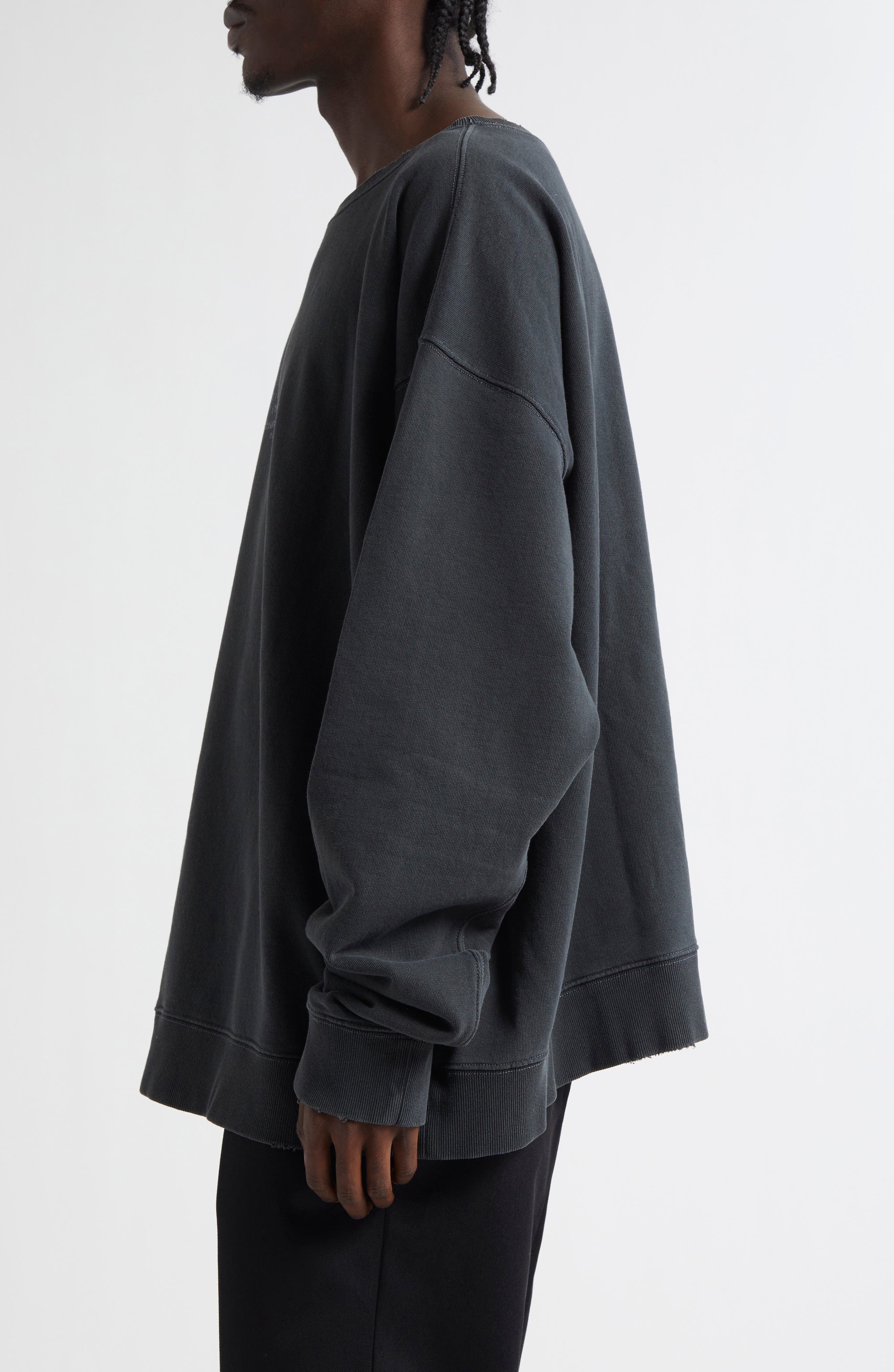 Maison Margiela Numeric Motif Cotton Jersey Graphic Sweatshirt in Washed Black at Nordstrom - 3