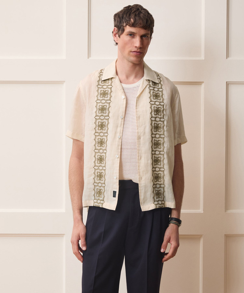 TODD SNYDER Embroidered Voile Capri Shirt outlook