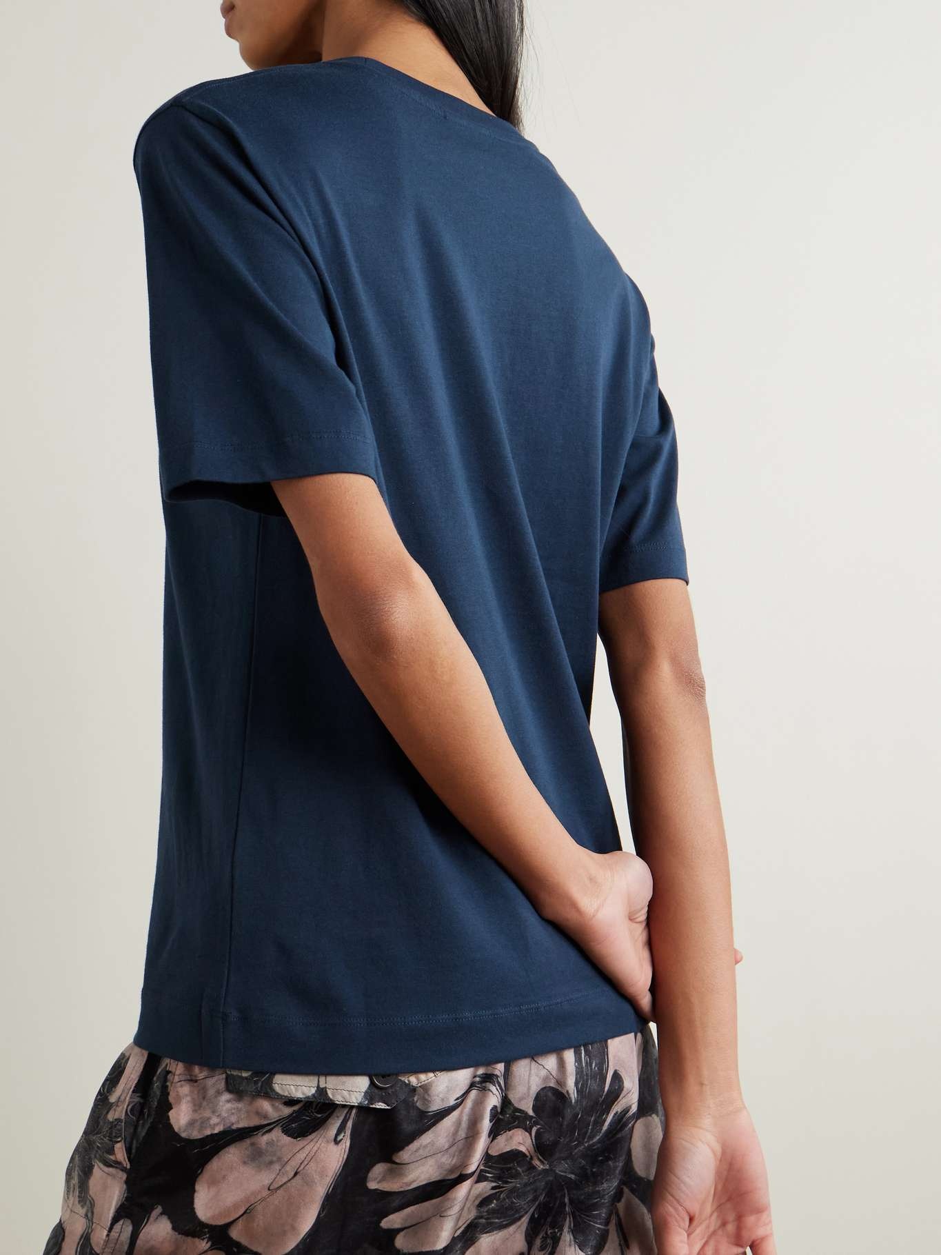 Oversized cotton-jersey T-shirt Navy - 4