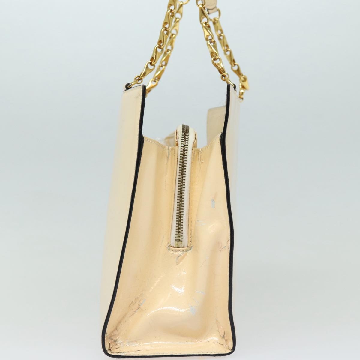 CELINE Chain Shoulder Bag Enamel Beige Gold - 3