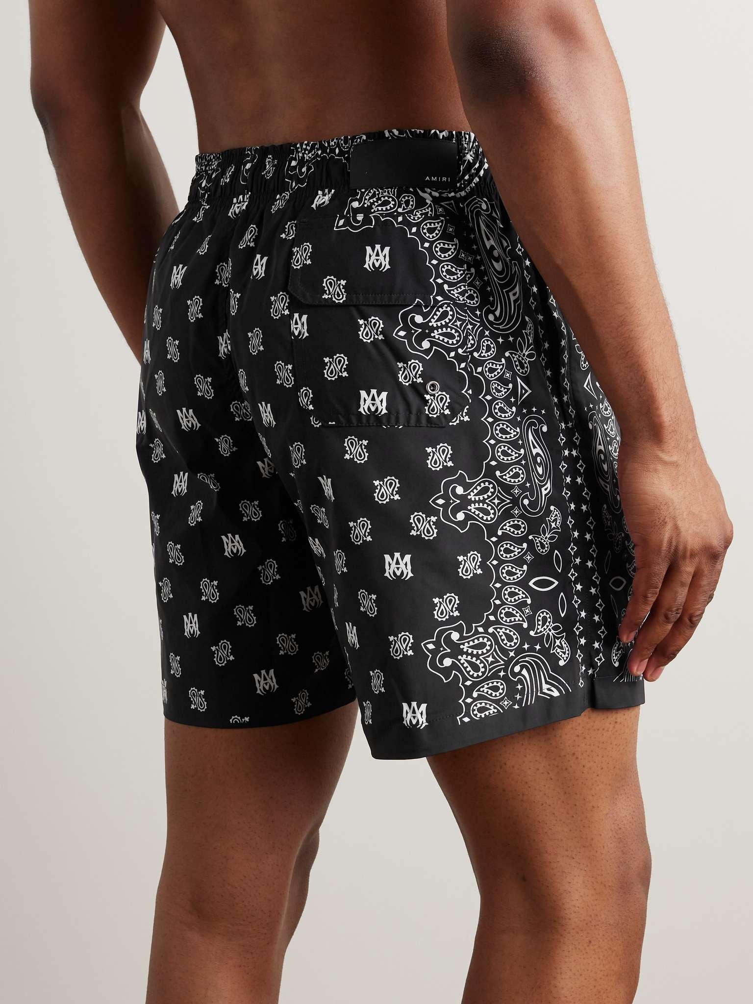 Slim-Fit Mid-Length Bandana-Print Swim Shorts - 3