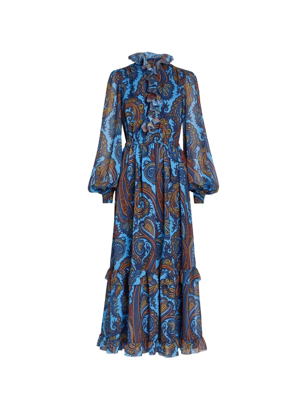 paisley-print ruffled maxi dress - 1