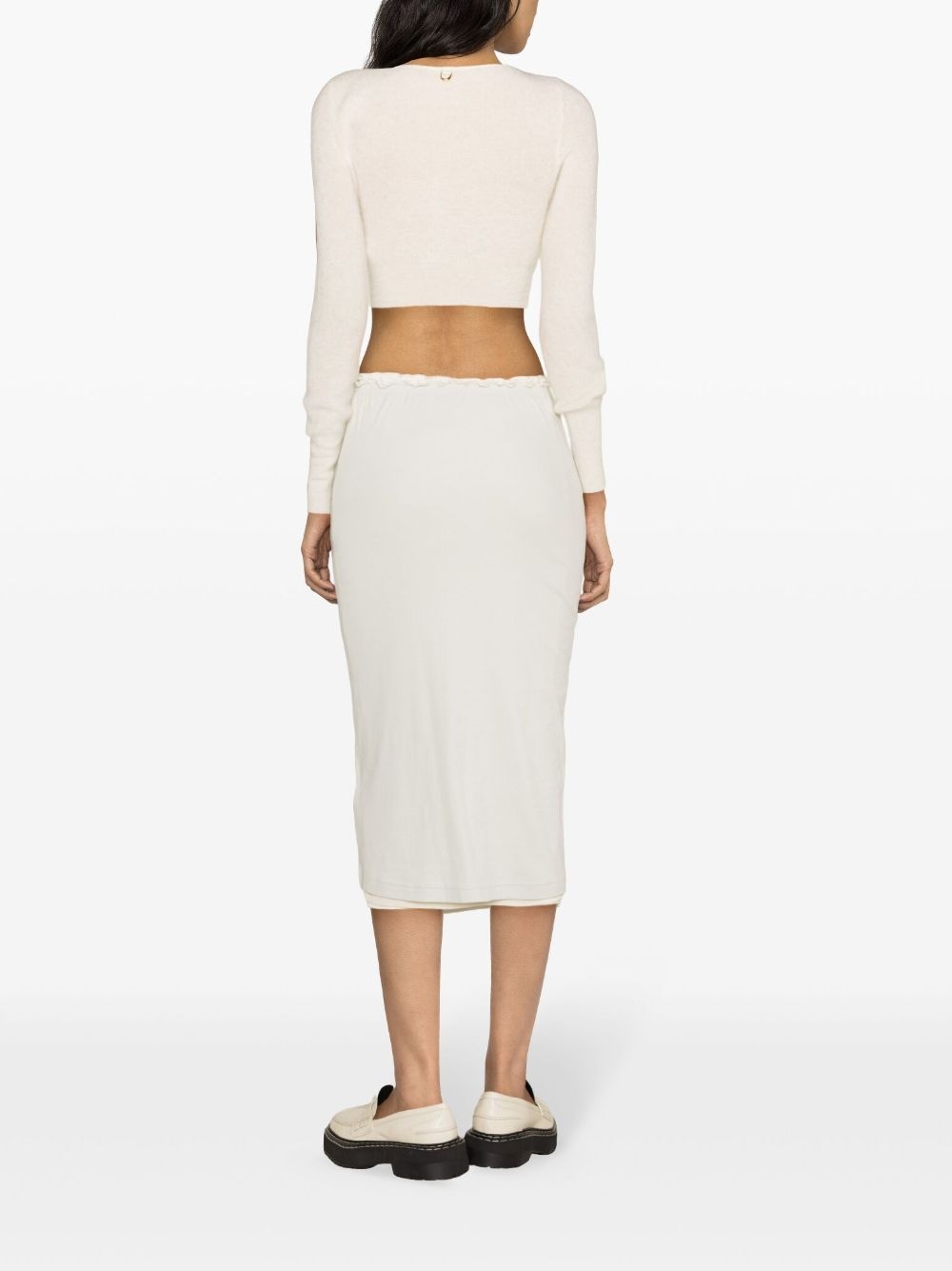 + layered cotton midi skirt - 4