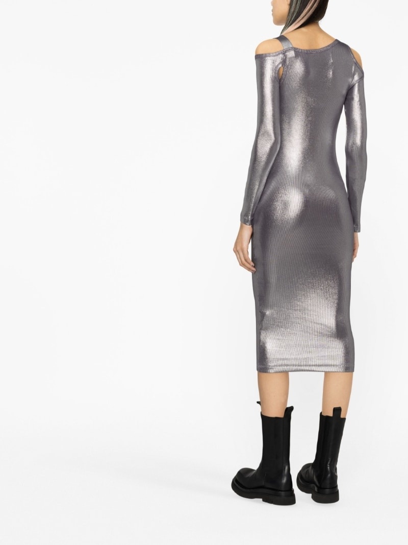 metallic cut-out dress - 3