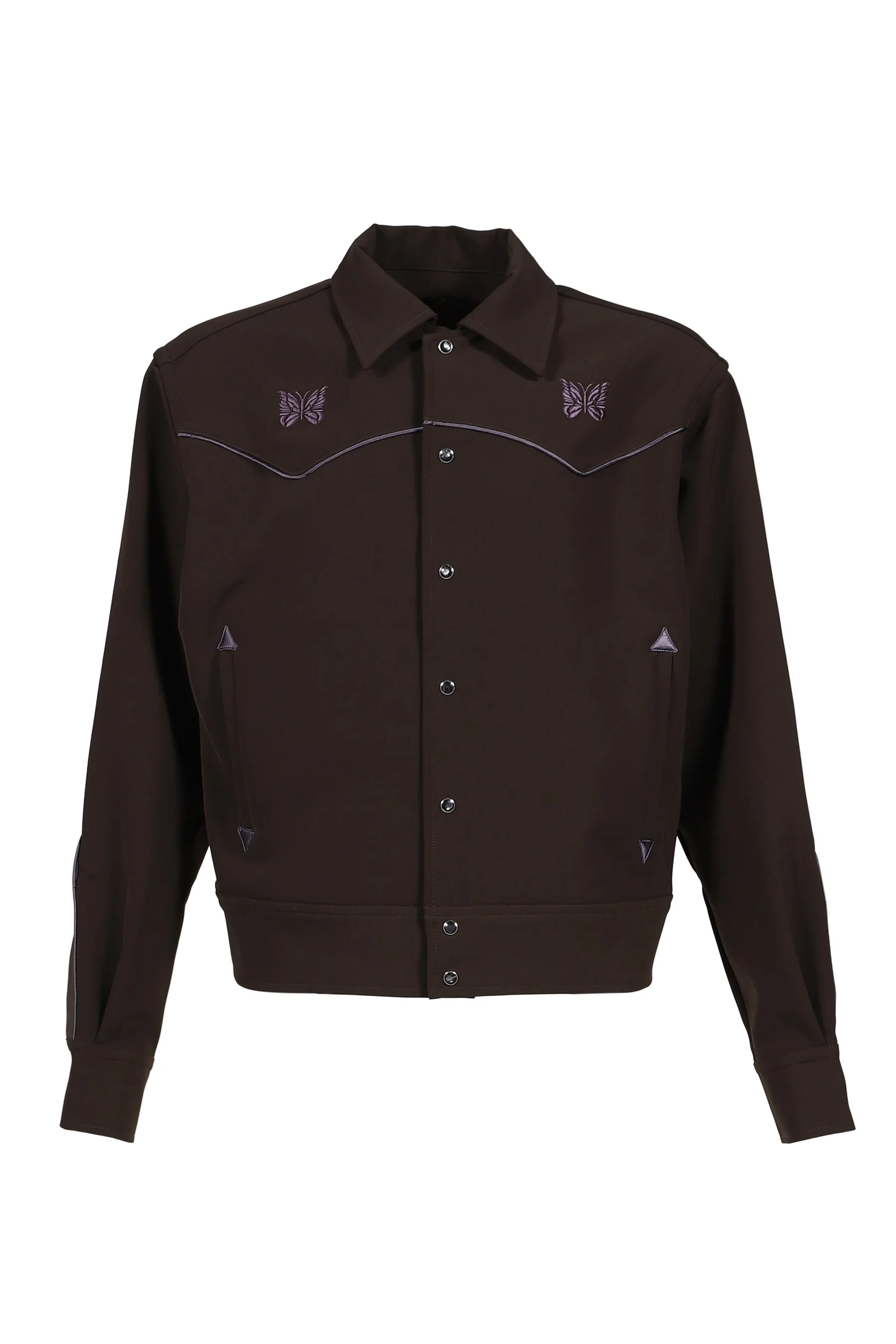 PIPING COWBOY JACKET - POLY DOUBLE CLOTH / BRW - 1
