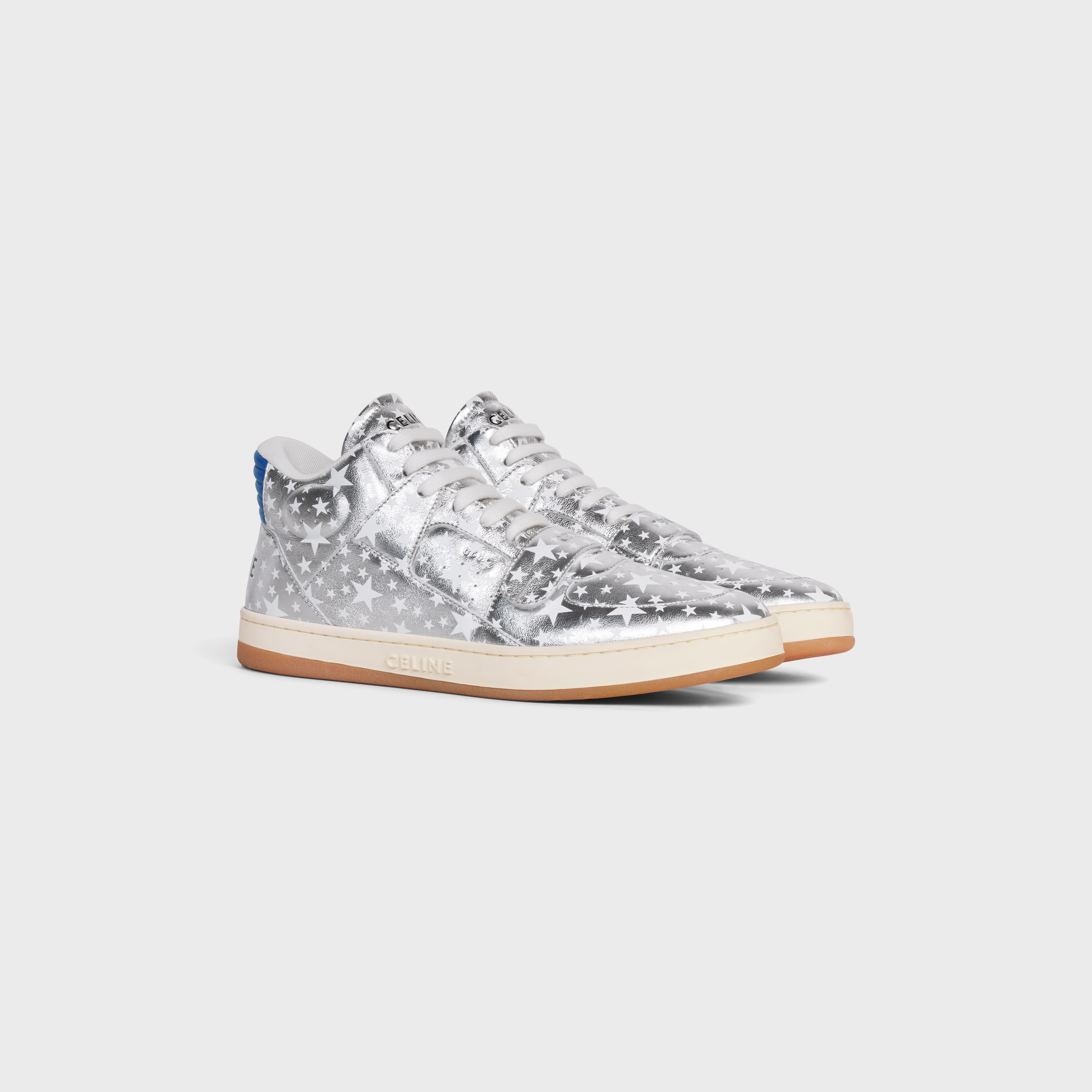 CT-02 MID SNEAKER WITH SCRATCH in STARS PRINTED METALLIC CALFSKIN AND CALFSKIN - 2