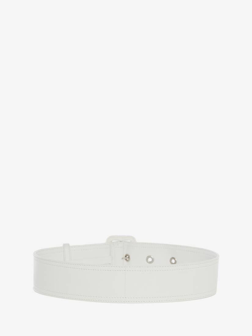 Long Trench Belt in White - 3