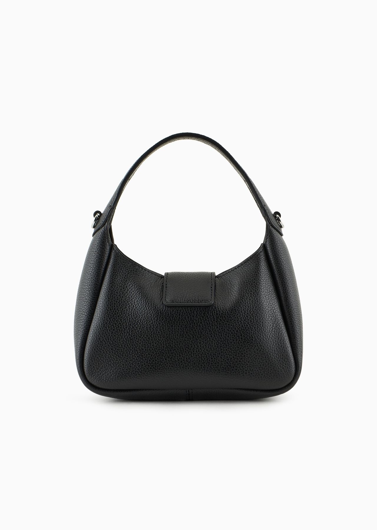 Leather hobo handbag with eagle buckle - 3