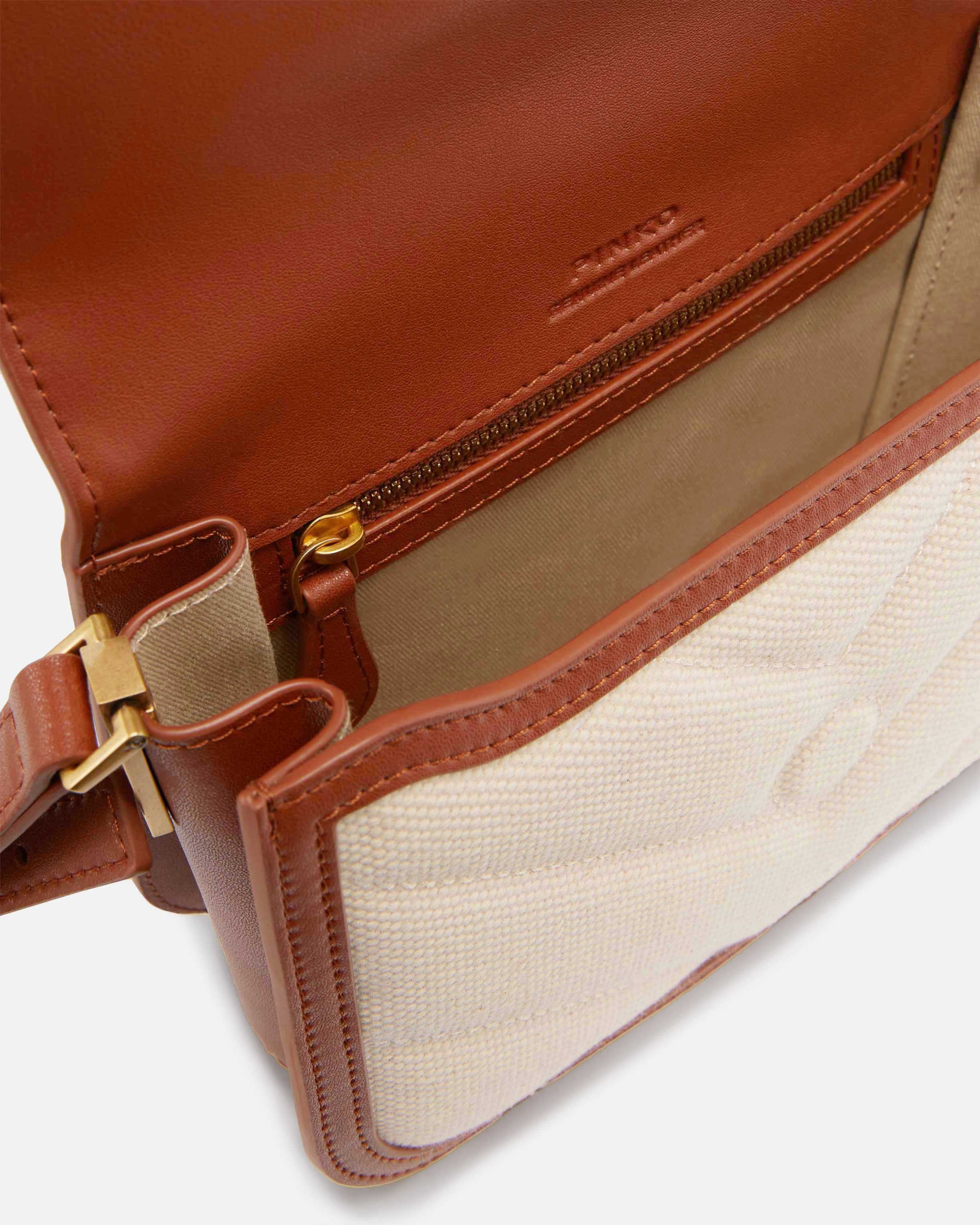 LOVE BAG SQUARE HANDBAG IN CANVAS AND LEATHER - 4