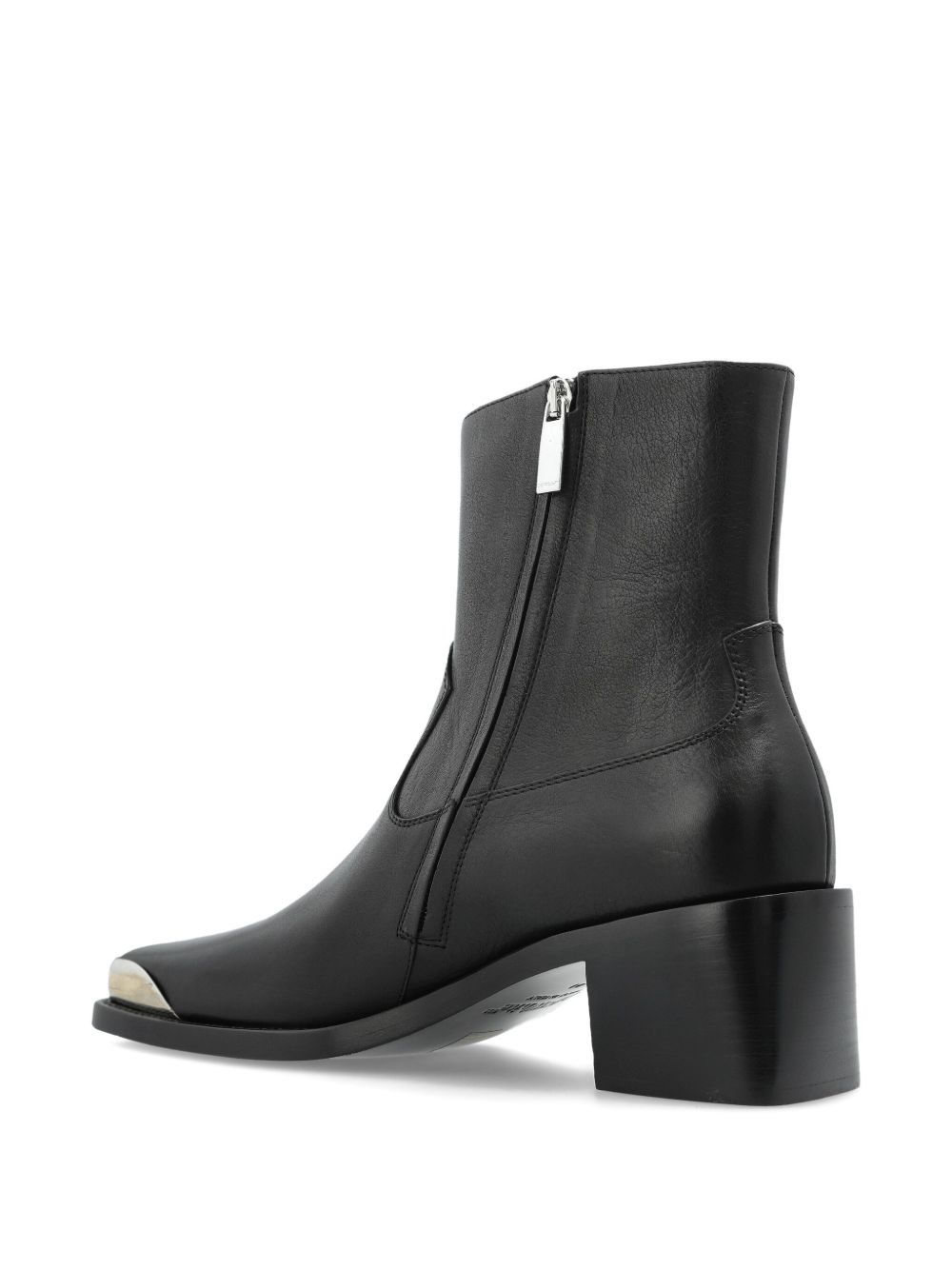 block-heel leather boots - 3
