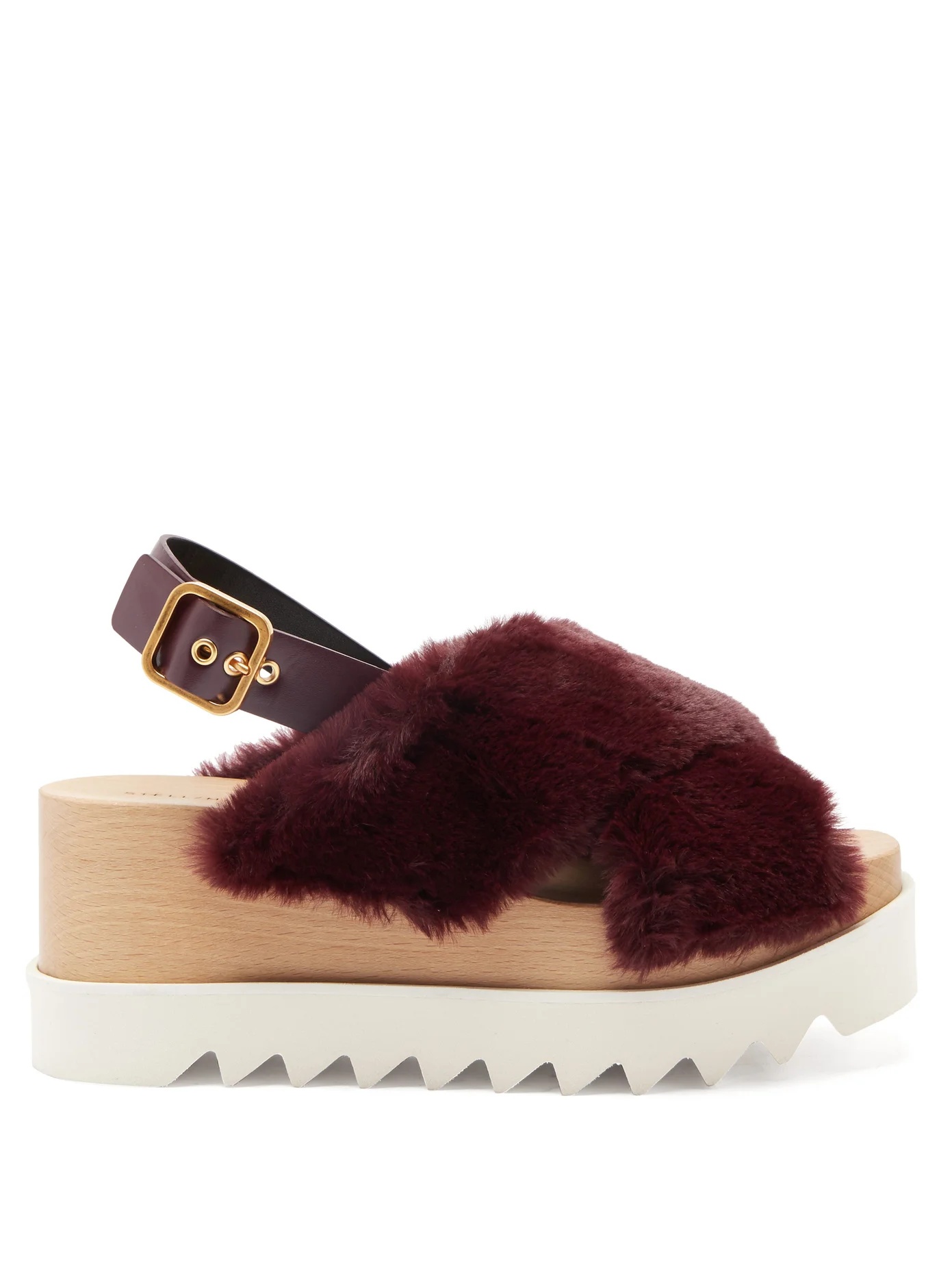 Elyse faux-shearling platform sandals - 1