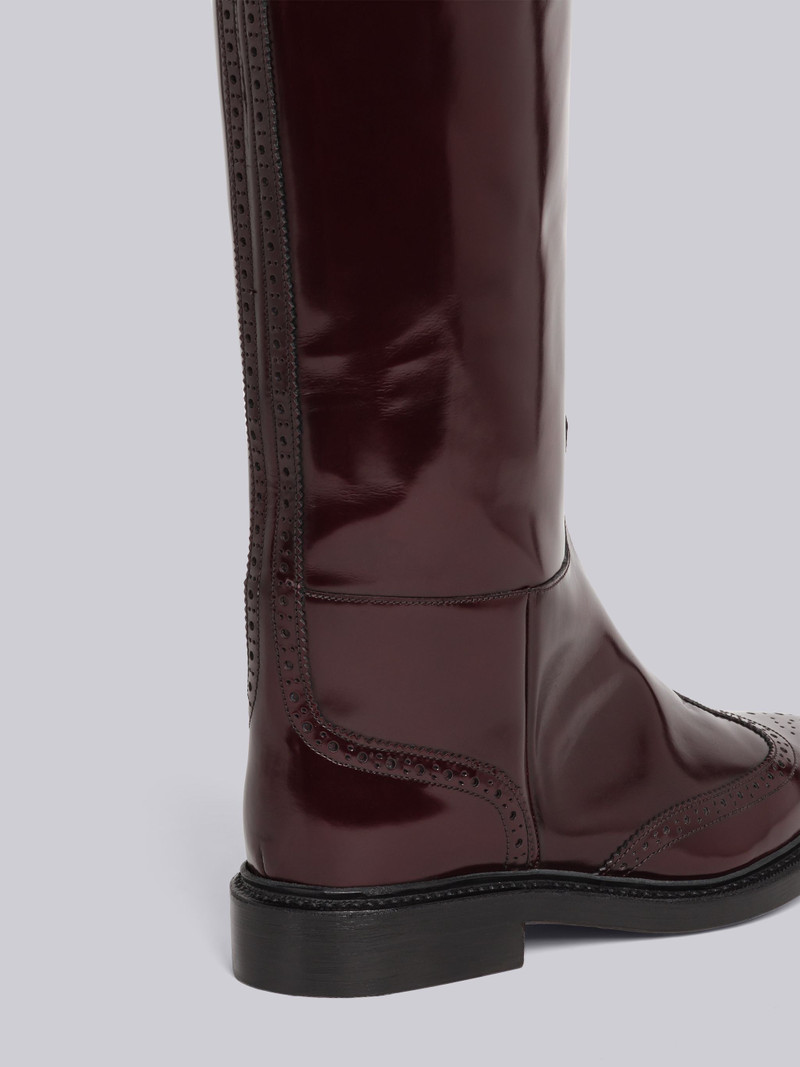 Thom Browne Vitello Calf Leather Wingtip Equestrian Boot outlook