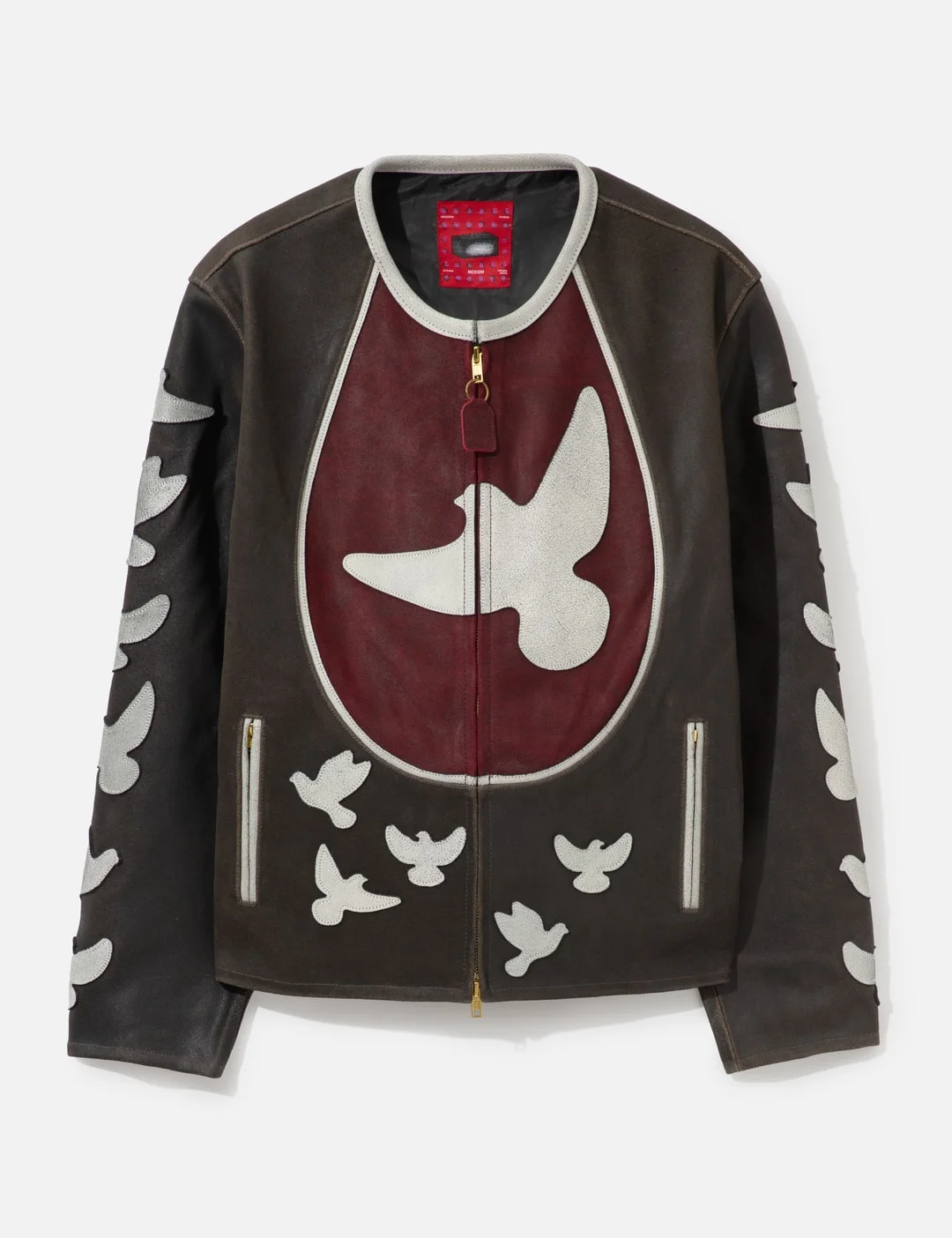 DOVES DISTRESSED LEATHER MOTO JACKET - 1