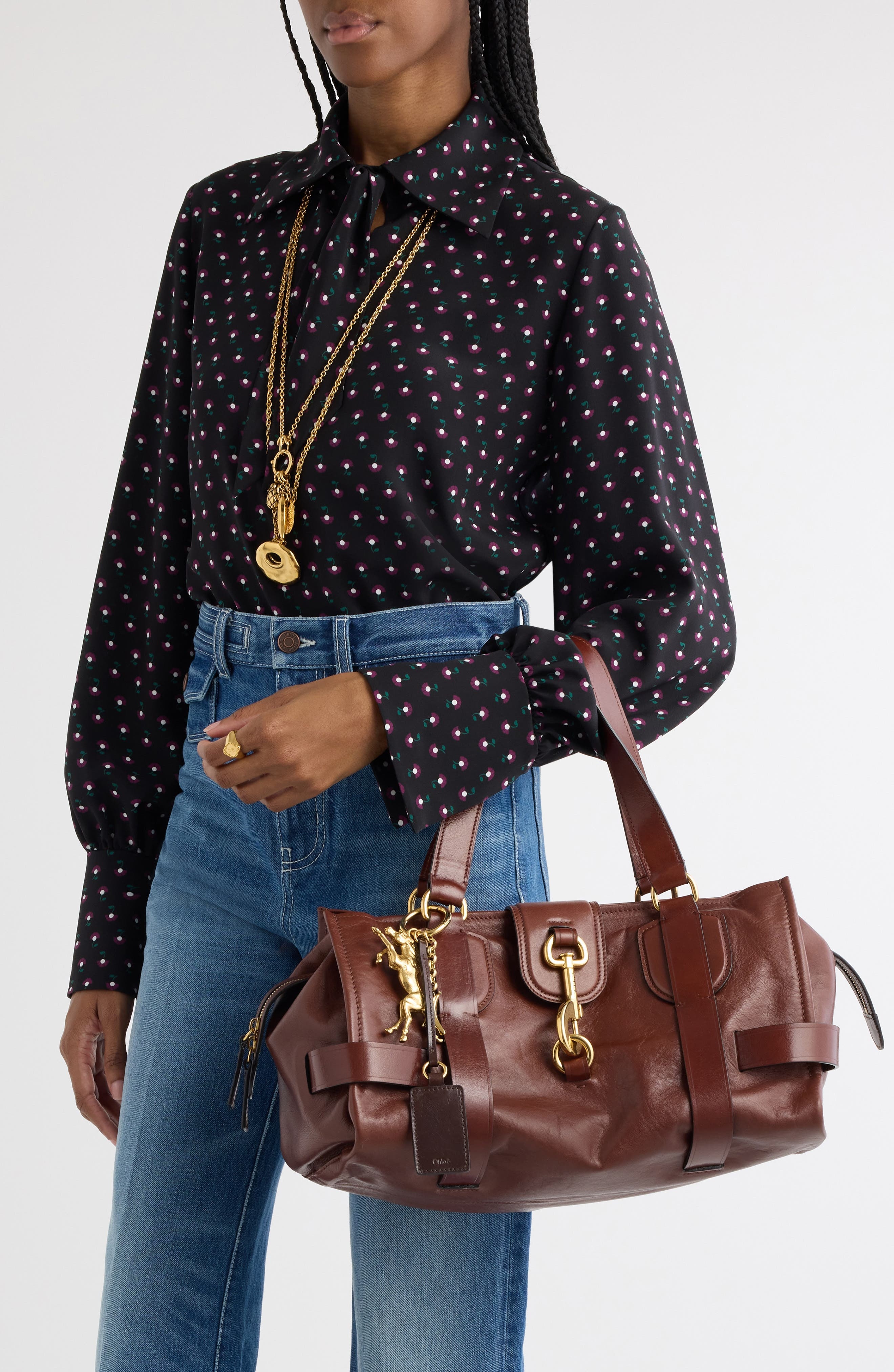Chloé Small Kerala Leather Handbag in 25A Dark Ebony at Nordstrom - 2