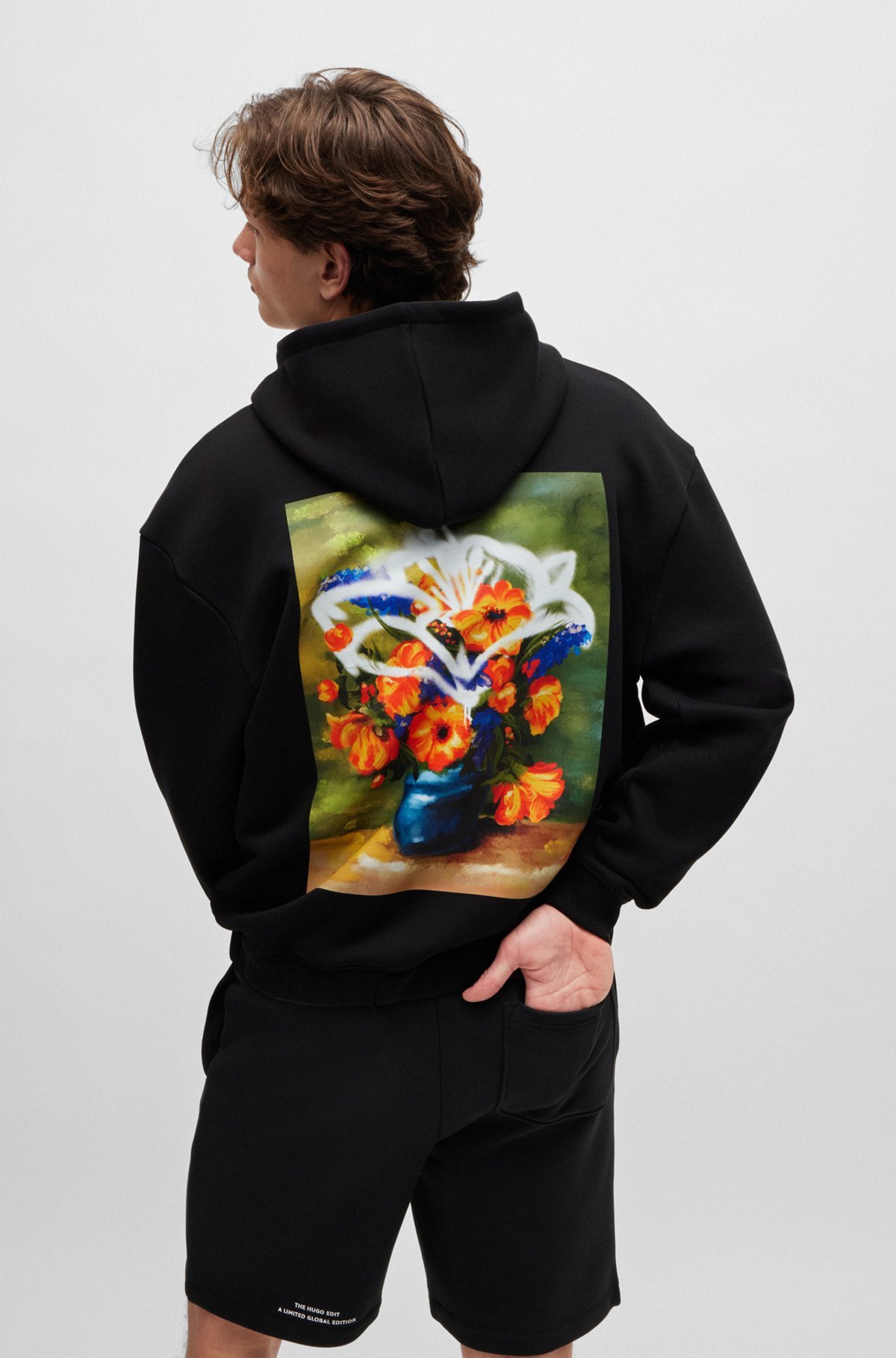 OVERSIZE-FIT HOODIE WITH FLORAL ARTWORK - 5