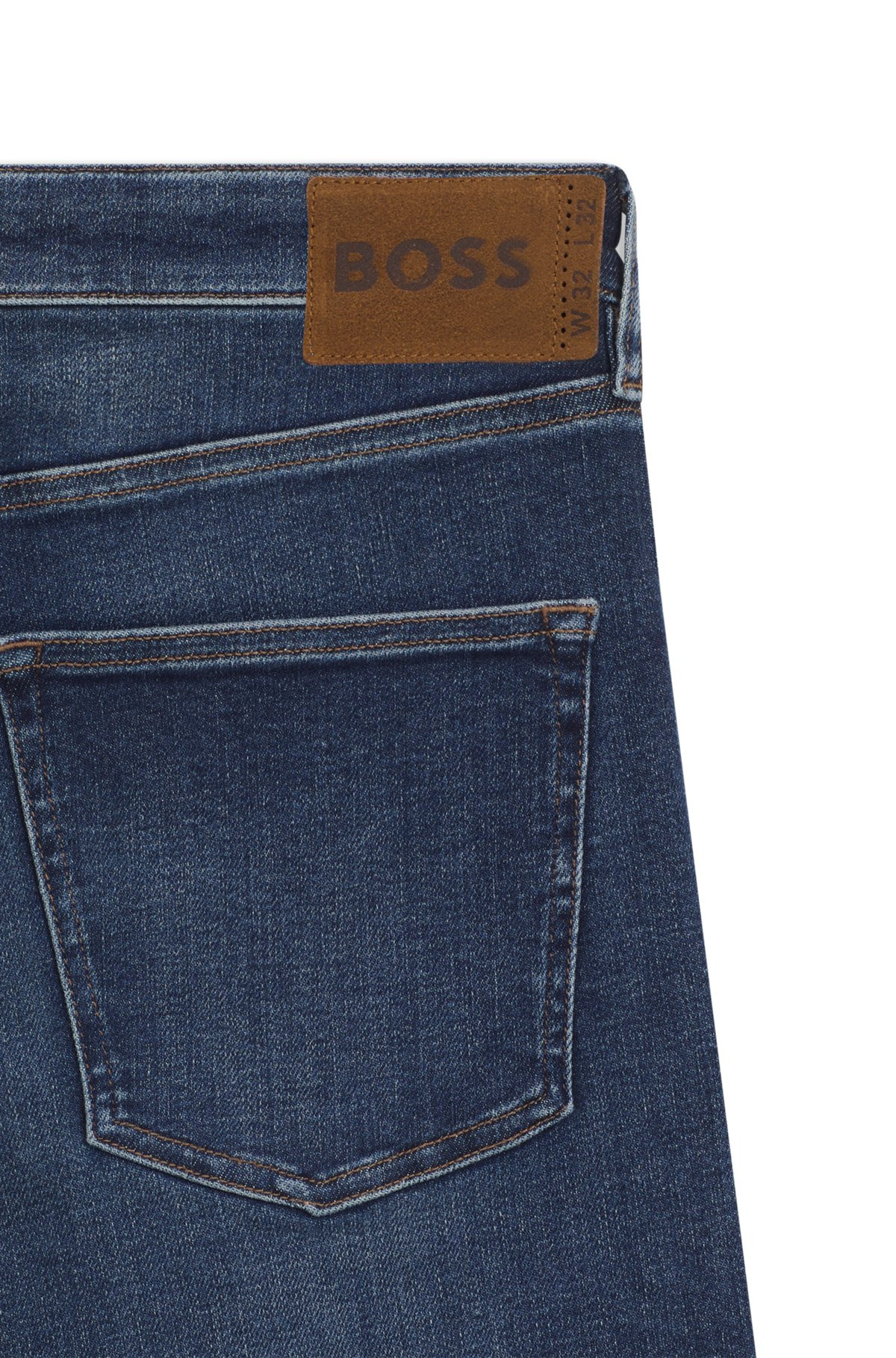 SLIM-FIT JEANS IN DARK-BLUE SUPER-STRETCH DENIM - 6