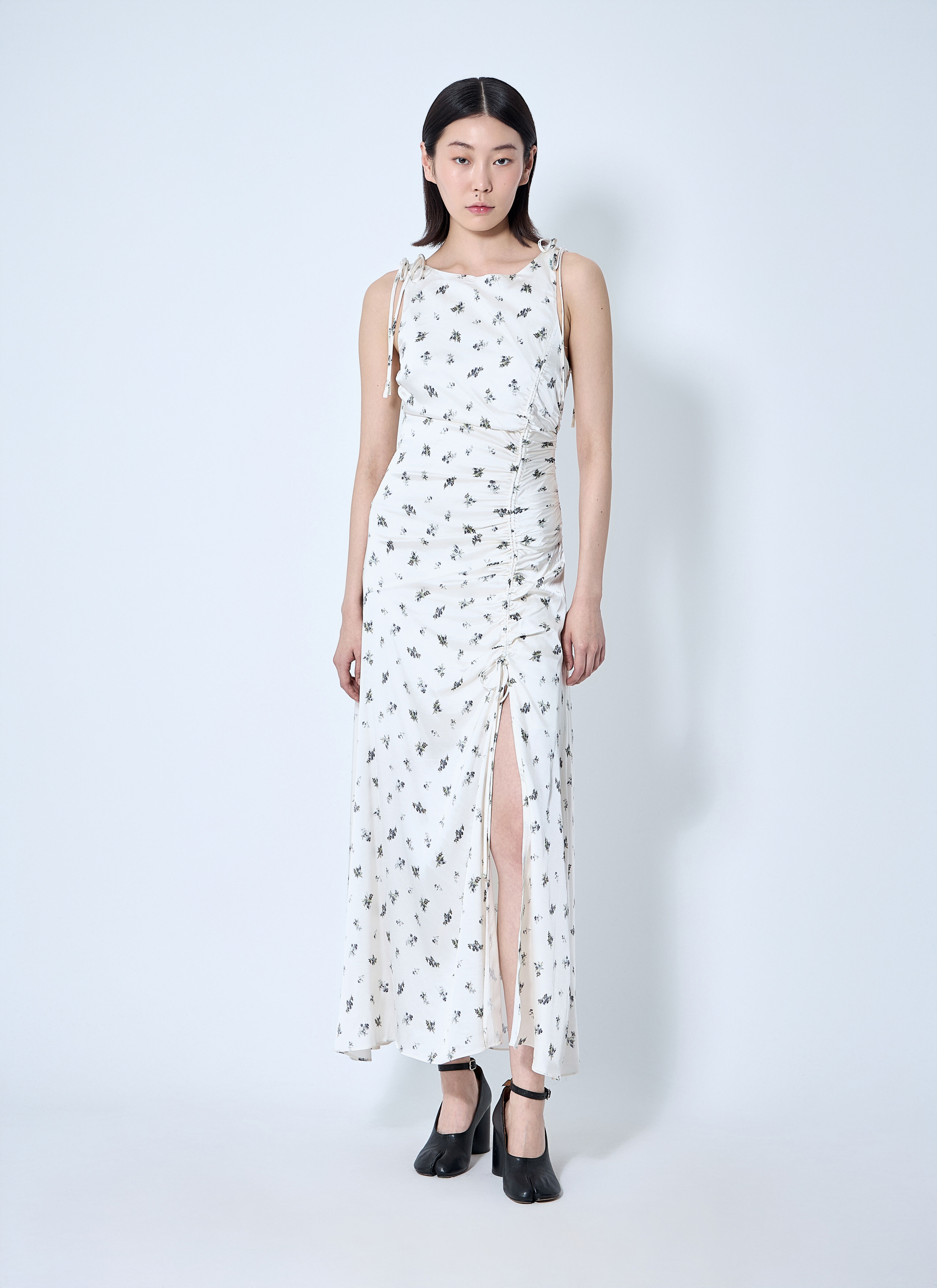 Printed Gathered Maxi Dress - 2