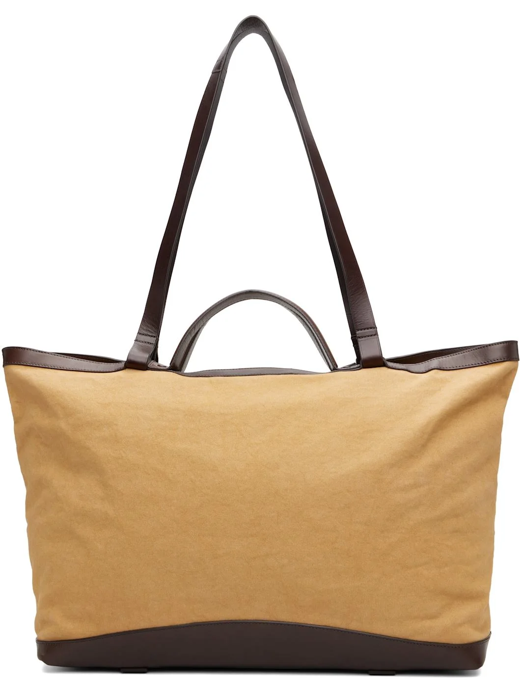 Khaki & Brown Canvas Tote - 1