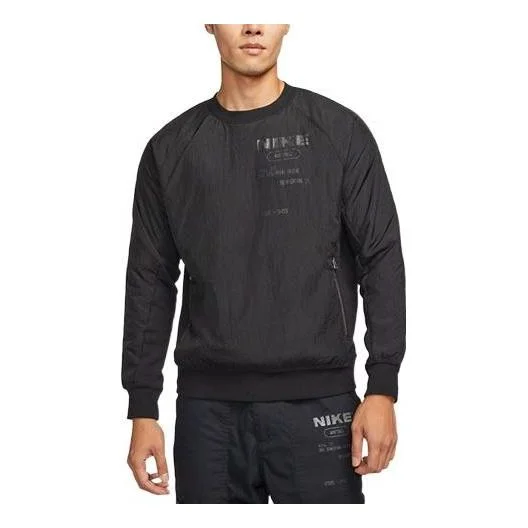 Men's Nike Solid Color French Terry Breathable Round Neck Pullover Long Sleeves Black DD5938-010 - 1