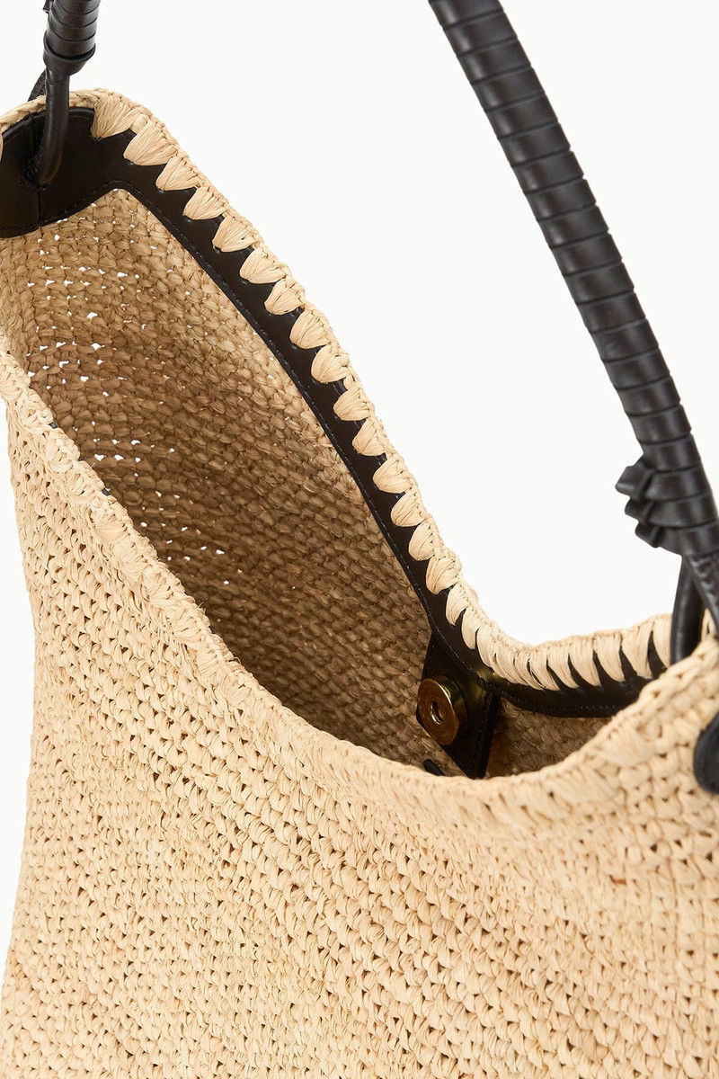 STAUD LANI LARGE RAFFIA BUCKET BAG NATURAL 7