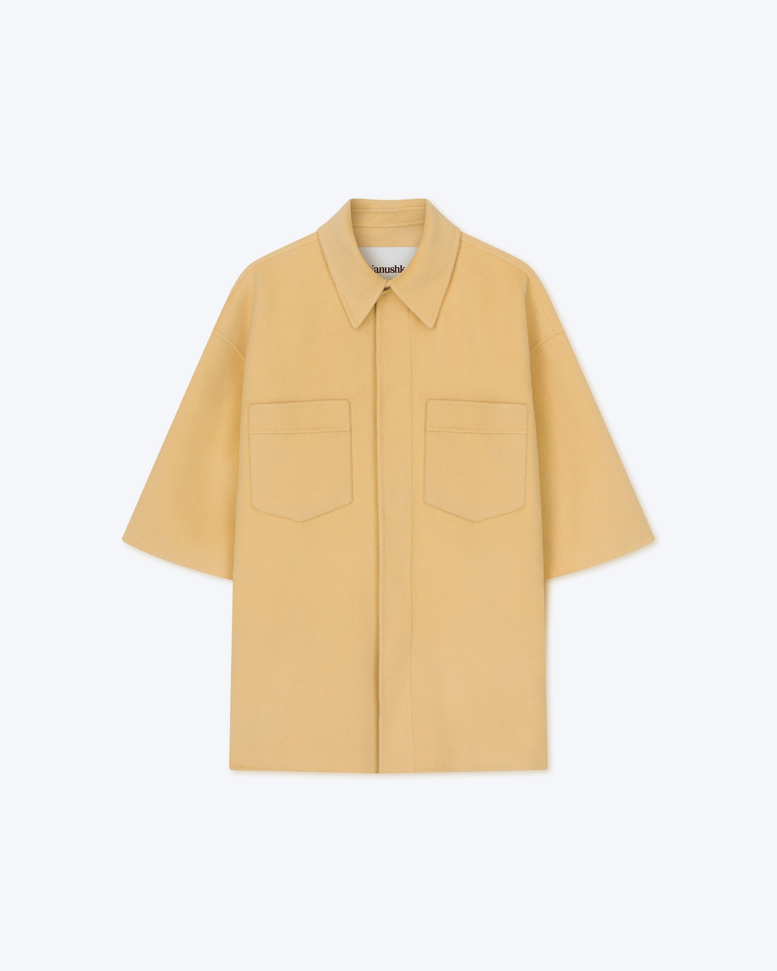 AMON - Double wool and silk overshirt - Sun yellow - 1
