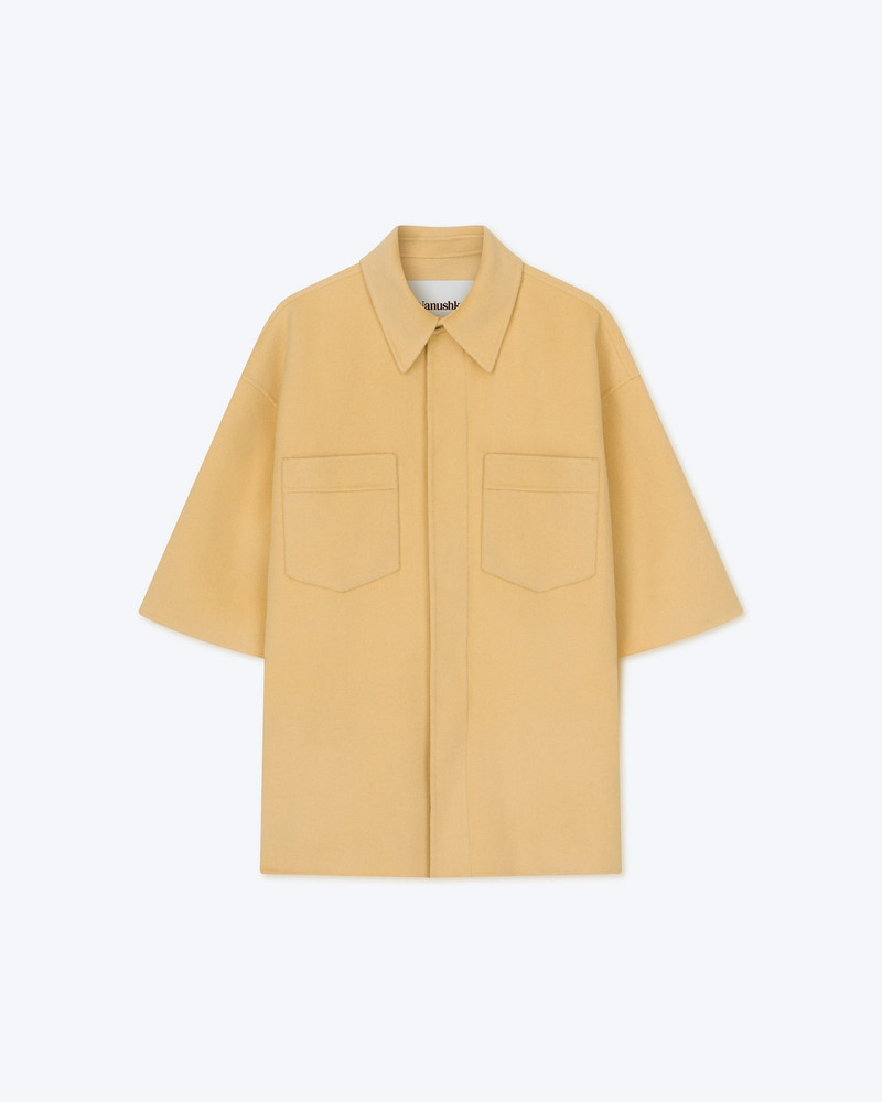 AMON - Double wool and silk overshirt - Sun yellow 1