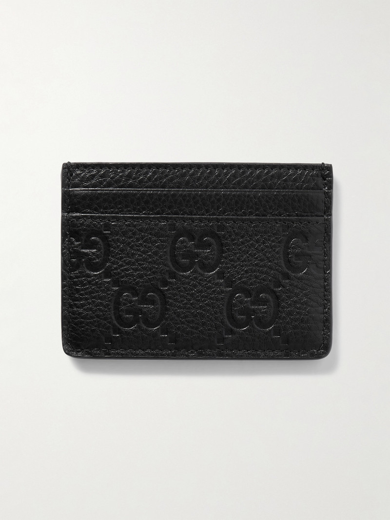 GUCCI Gg Emblem Debossed Textured-leather Cardholder outlook
