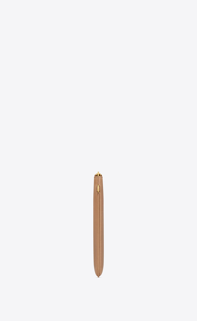 rive gauche beach pouch in vegetable-tanned leather 3