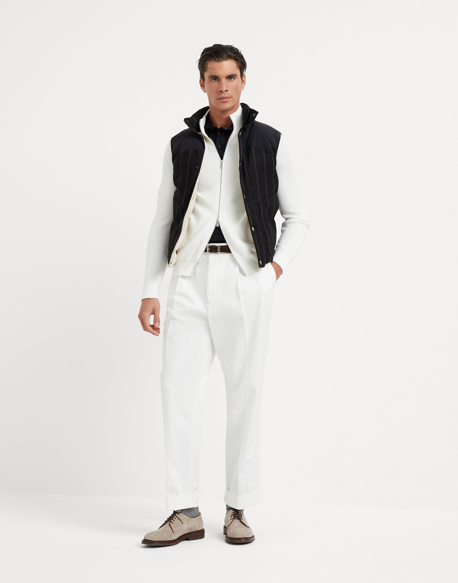 Cotton jersey basic fit polo with shirt-style collar - 5