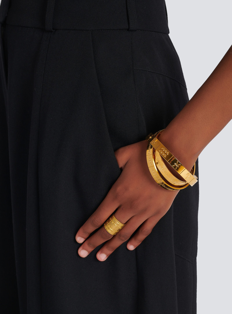 Balmain Zodiaque ring in engraved brass outlook