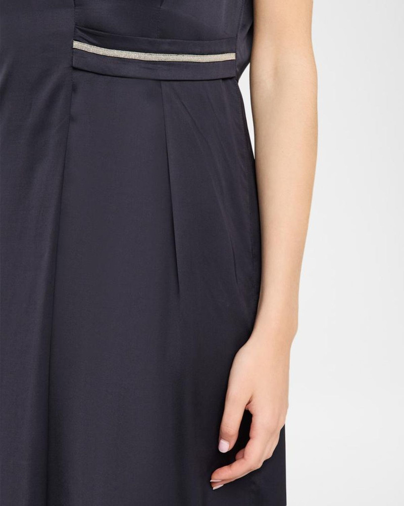 Gathered Cap-Sleeve Midi Dress 5