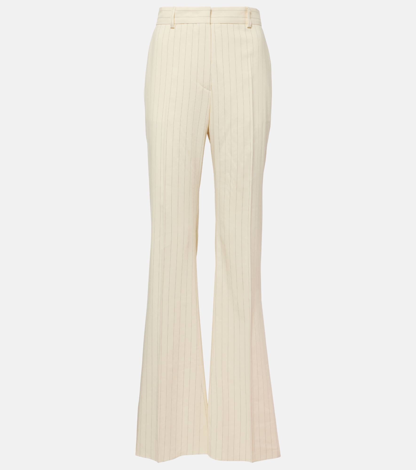 Tritone pinstripe canvas flared pants - 1