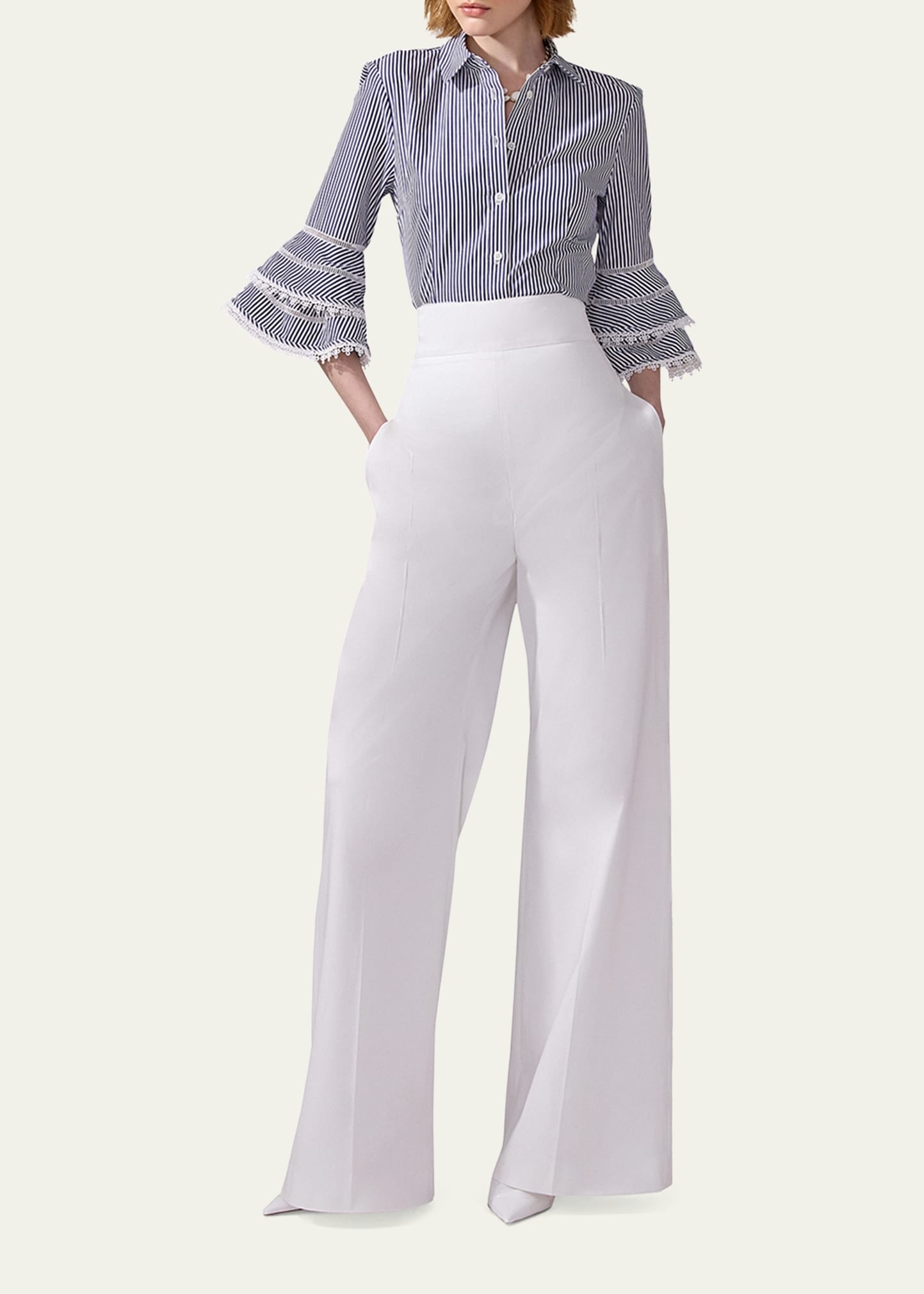 Tailored Wide Leg Pants - 2