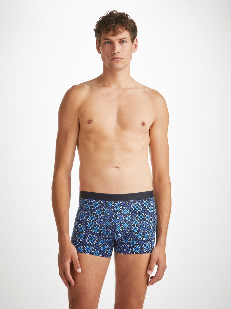 Men's Boxer Briefs Geometric 6 Pima Cotton Stretch Navy - 2