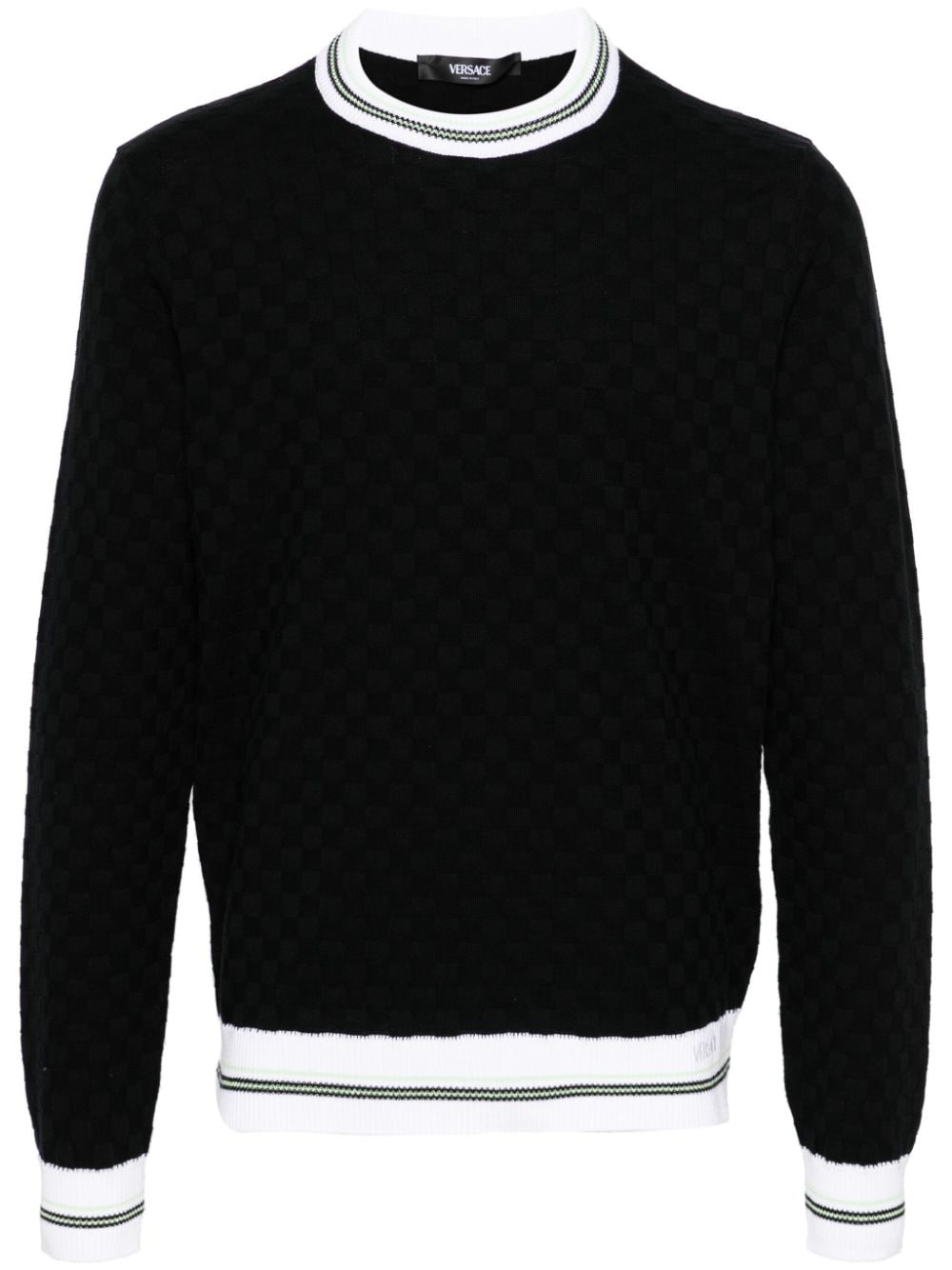 Contrasto checkerboard-knit jumper - 1