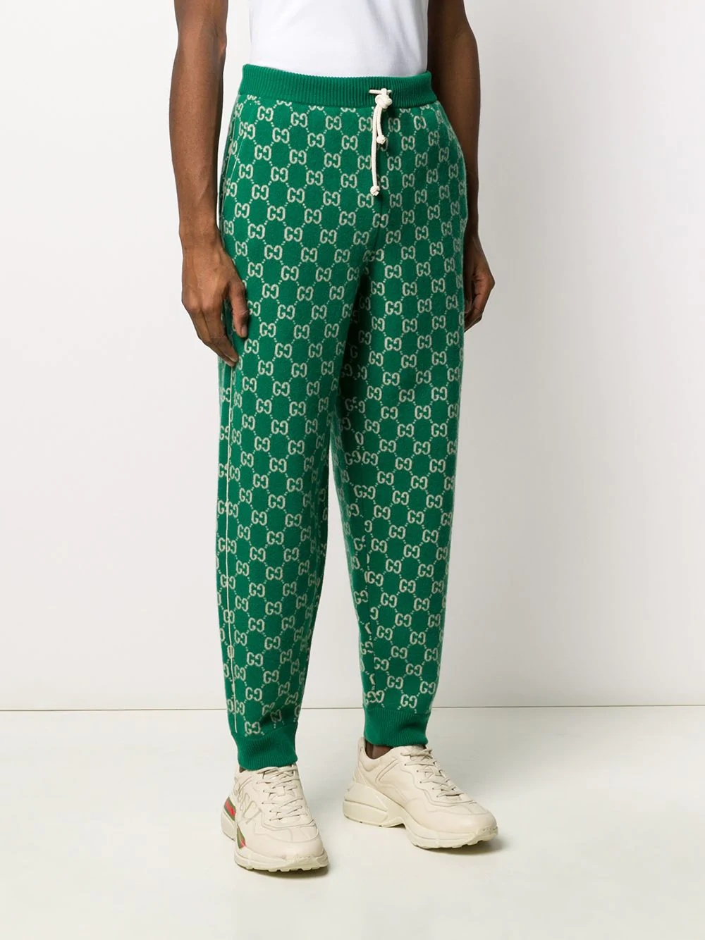 monogram pattern track pants - 3