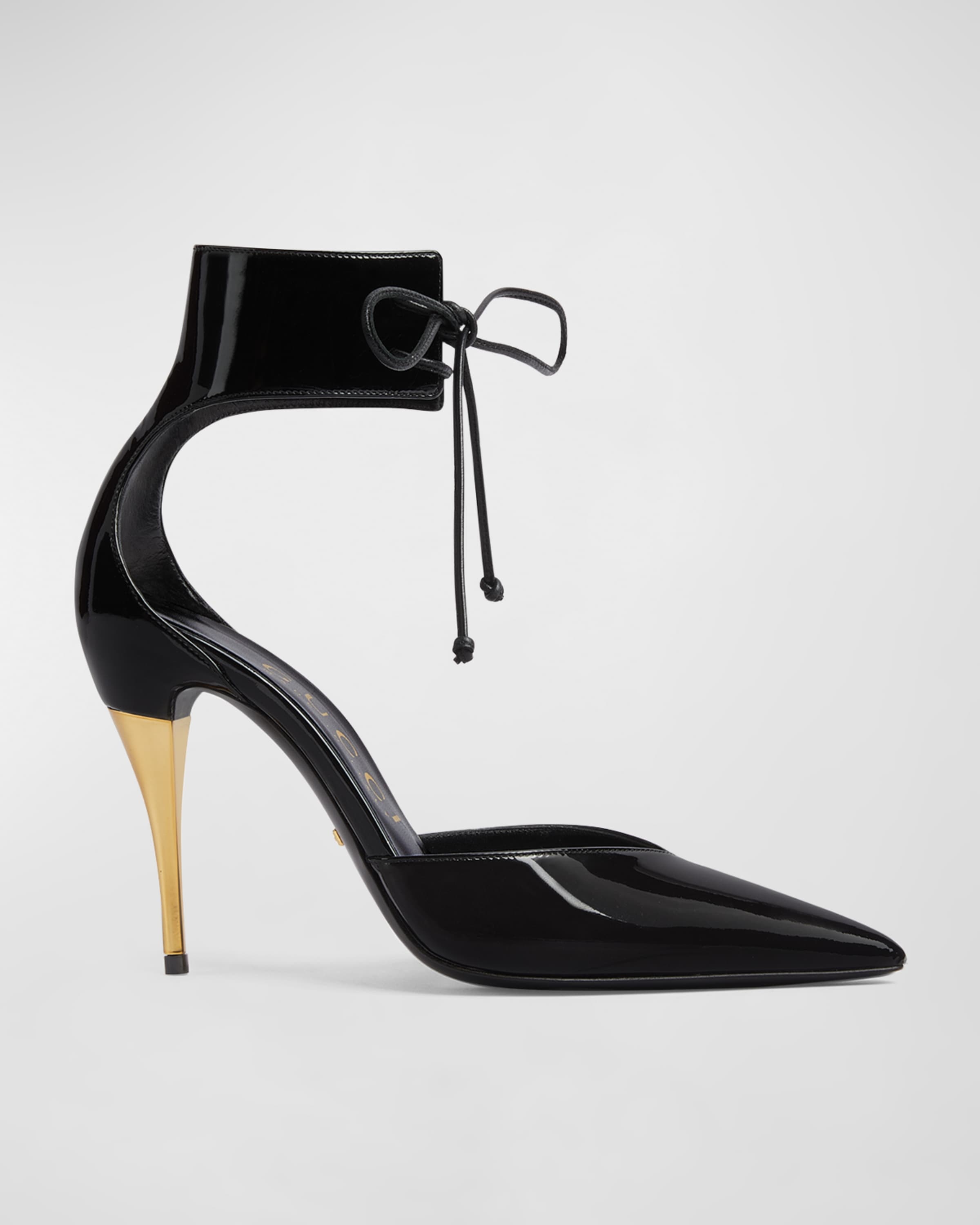 サンダル・ミュール Priscilla Glossed-Leather Pumps Gucci Priscilla Glossed-Leather Pumps Bi-color - Runway Catalog