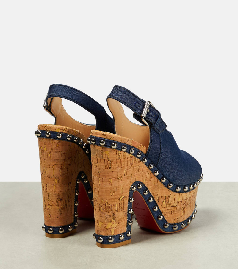 Christian Louboutin Super Joan denim platform sandals outlook