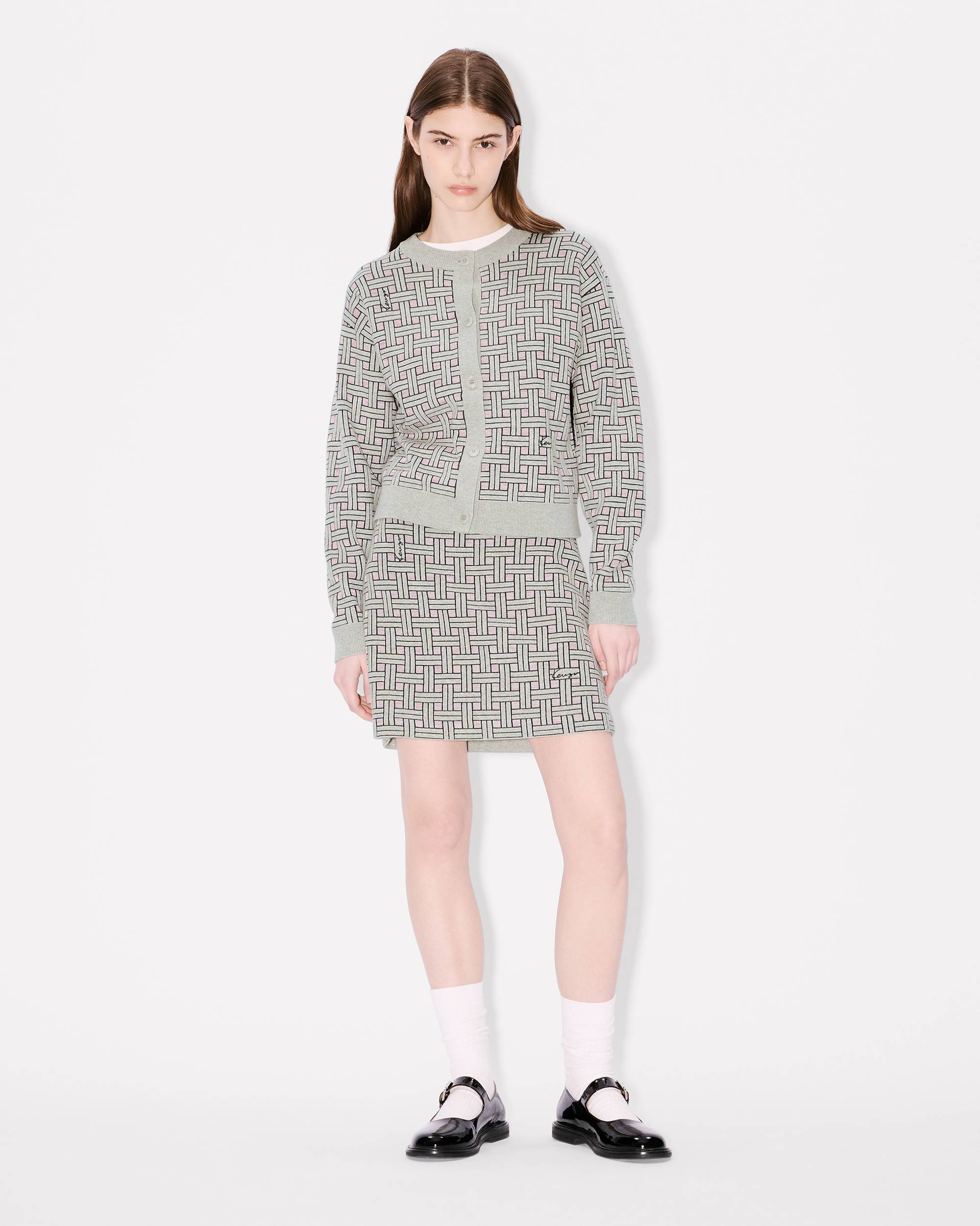'KENZO Weave' mini skirt in mixed cotton wool - 3