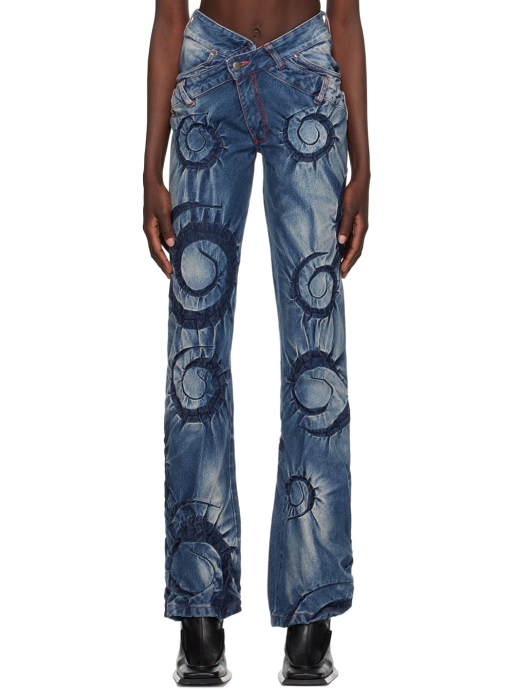 Blue Flower Jeans - 1