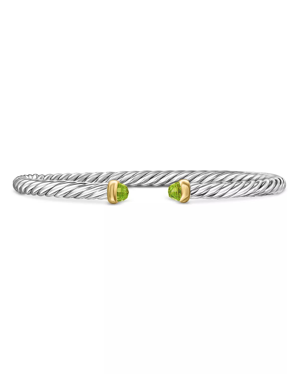 Sterling Silver & 14K Yellow Gold Cable Flex Bracelet, 4mm - 1