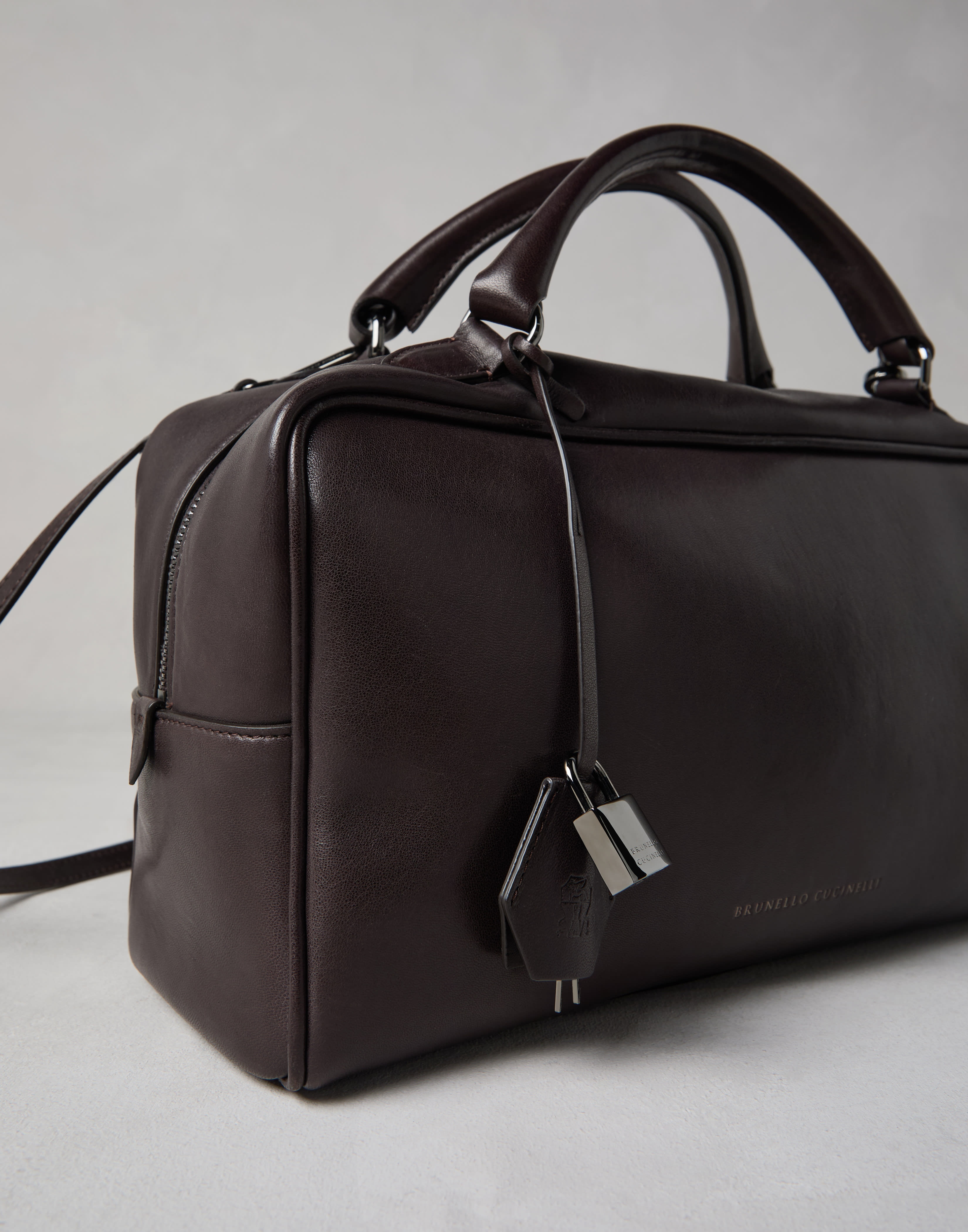 Wet-effect nappa leather large Boston bag - 3